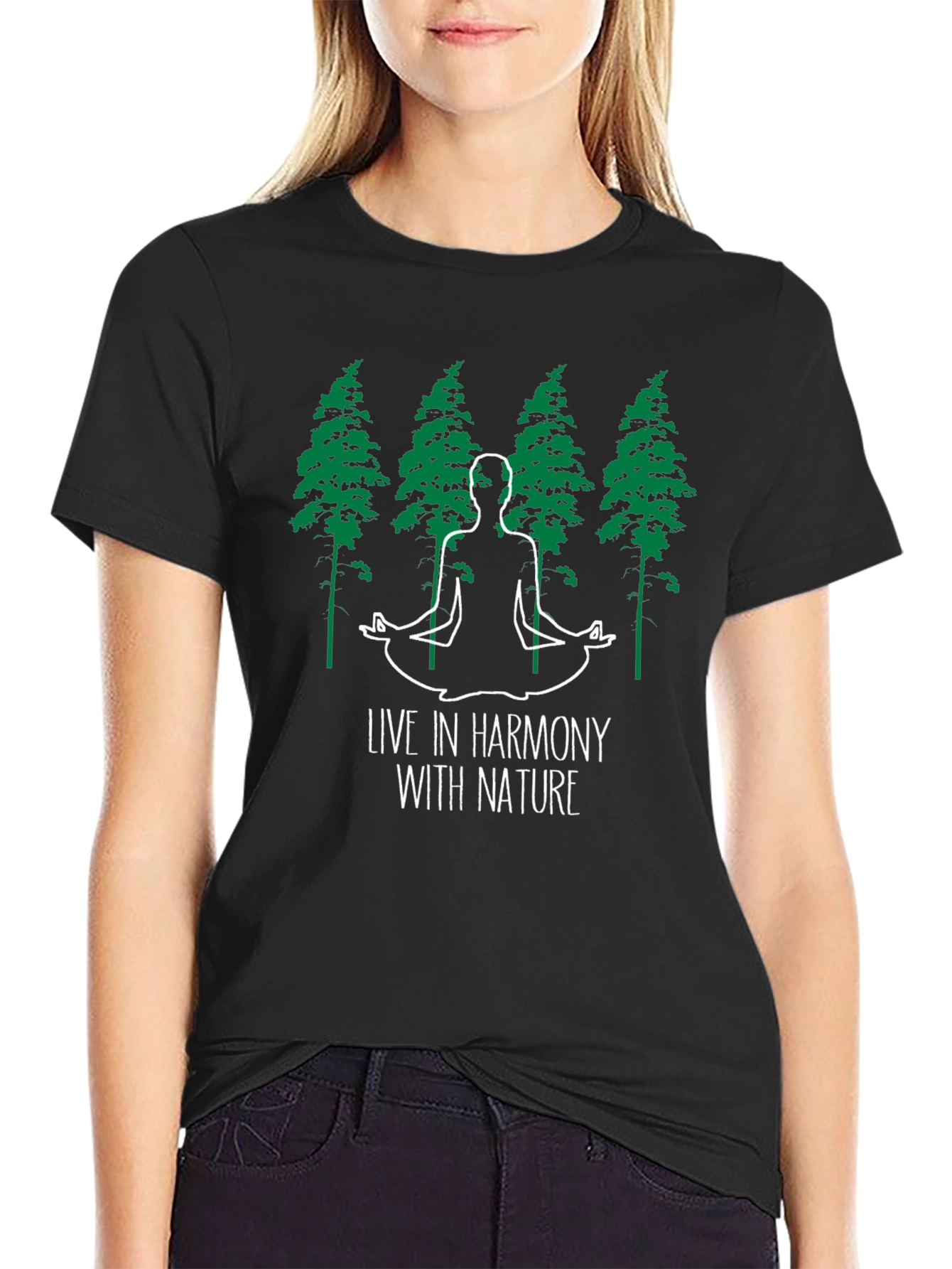 Harmony Nature T-Shirt - Meditating Tree Design