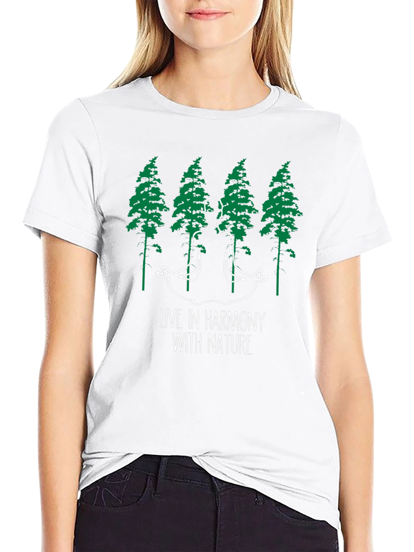 Harmony Nature T-Shirt - Meditating Tree Design