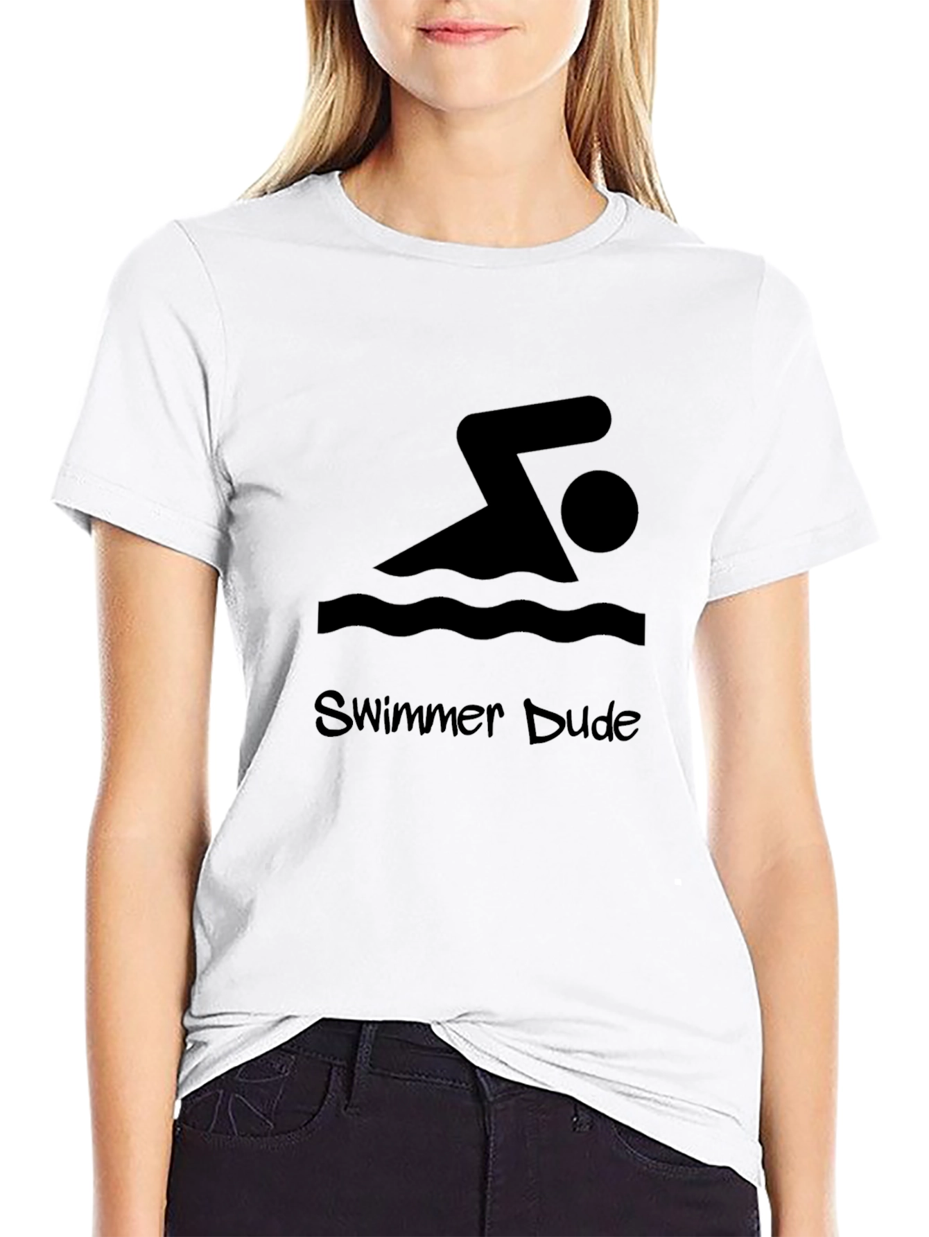 Swimmer Dude Black Graphic Tee