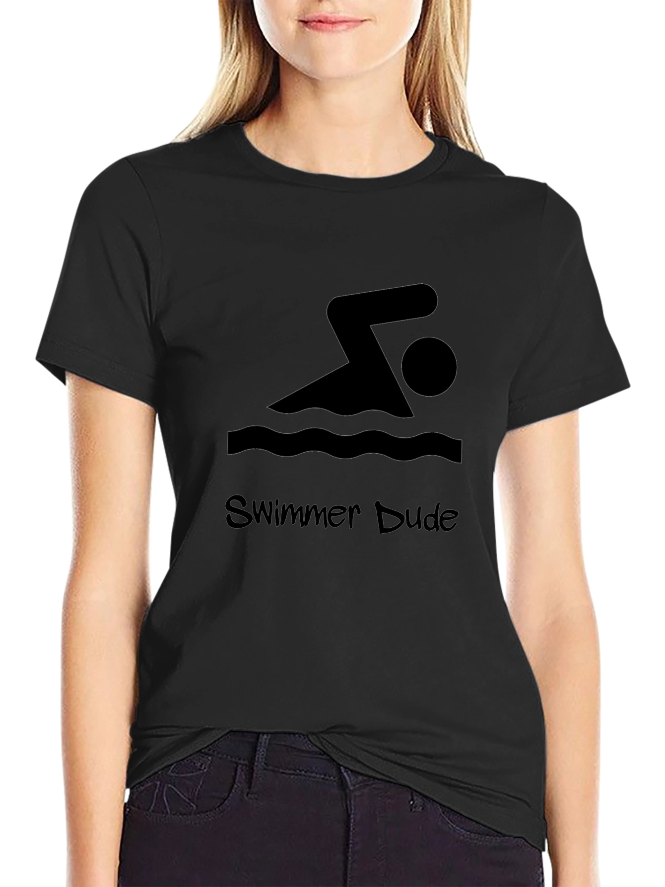 Swimmer Dude Black Graphic Tee