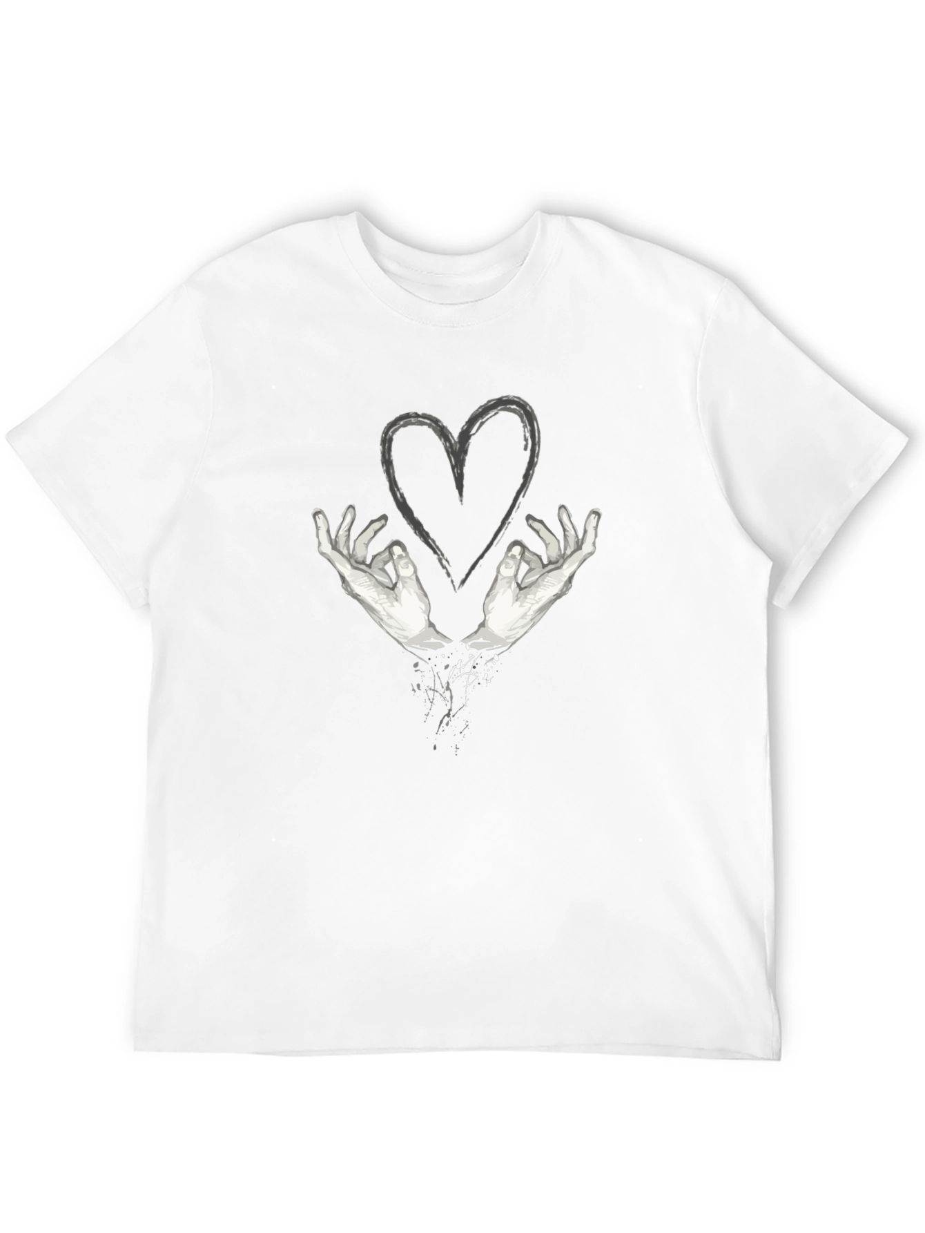 Heart Hands Graphic T-Shirt - Black
