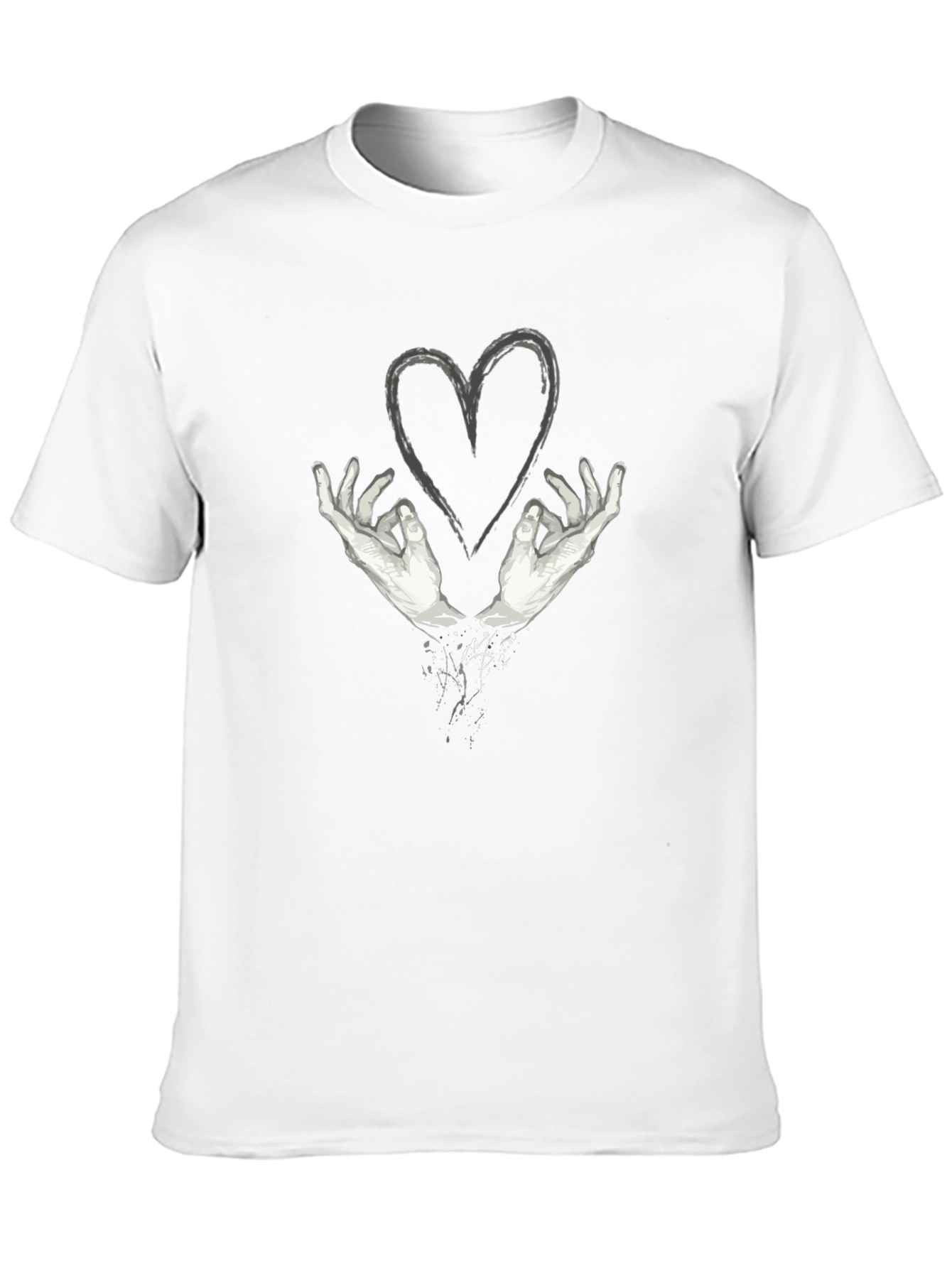 Heart Hands Graphic T-Shirt - Black