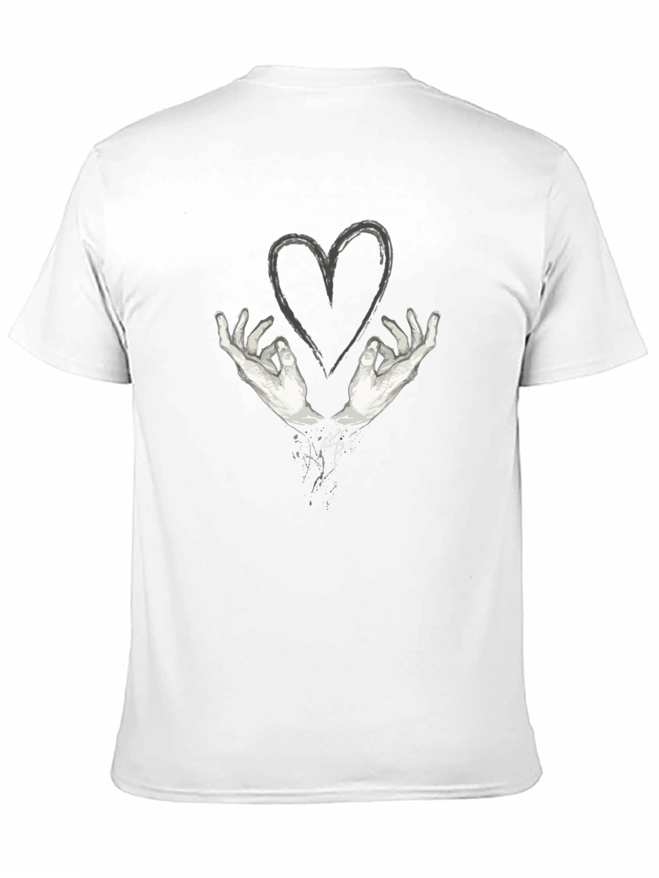 Heart Hands Graphic T-Shirt - Black