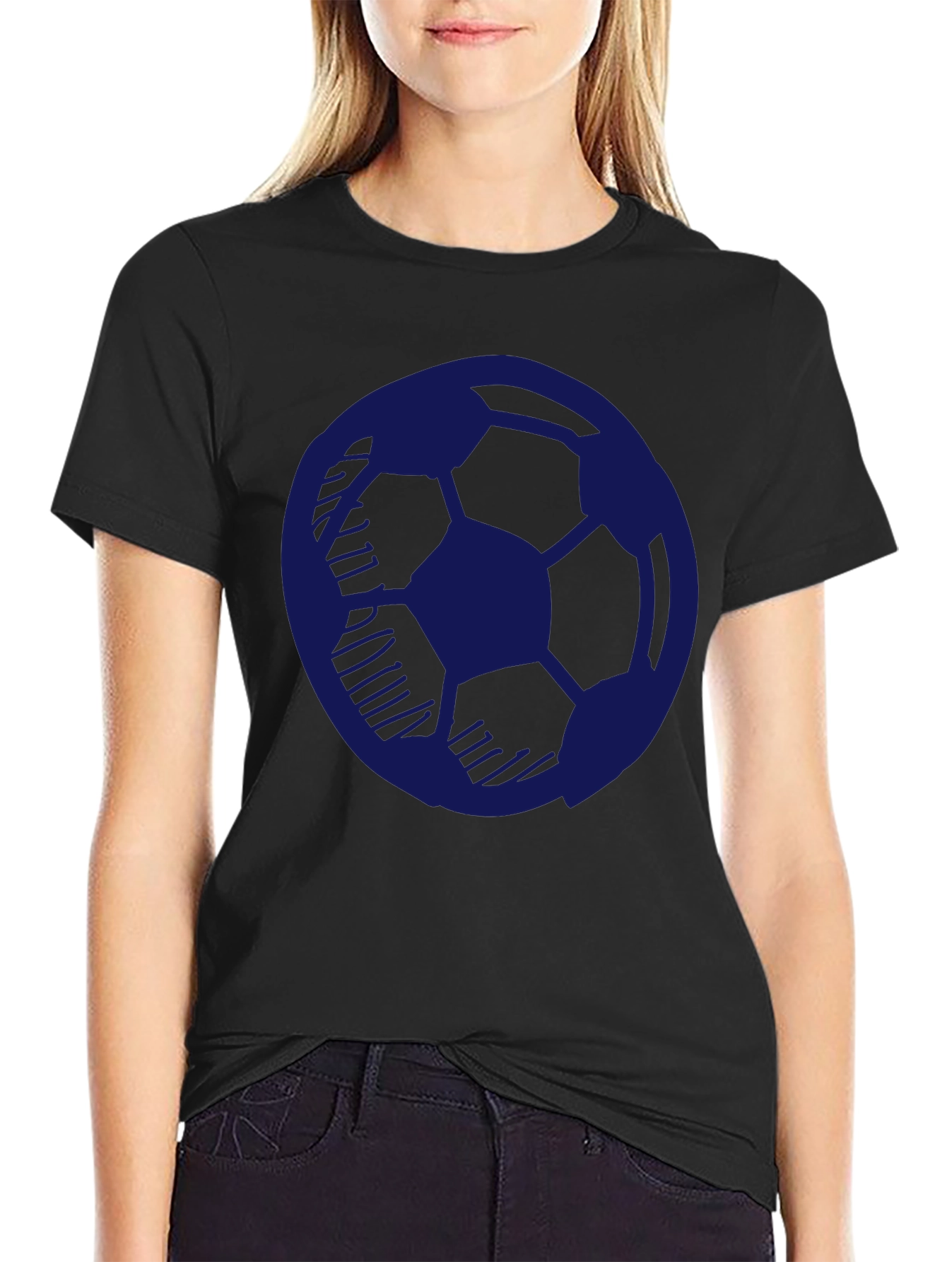 Soccer Ball Graphic Tee - Casual Mens Black T-Shirt