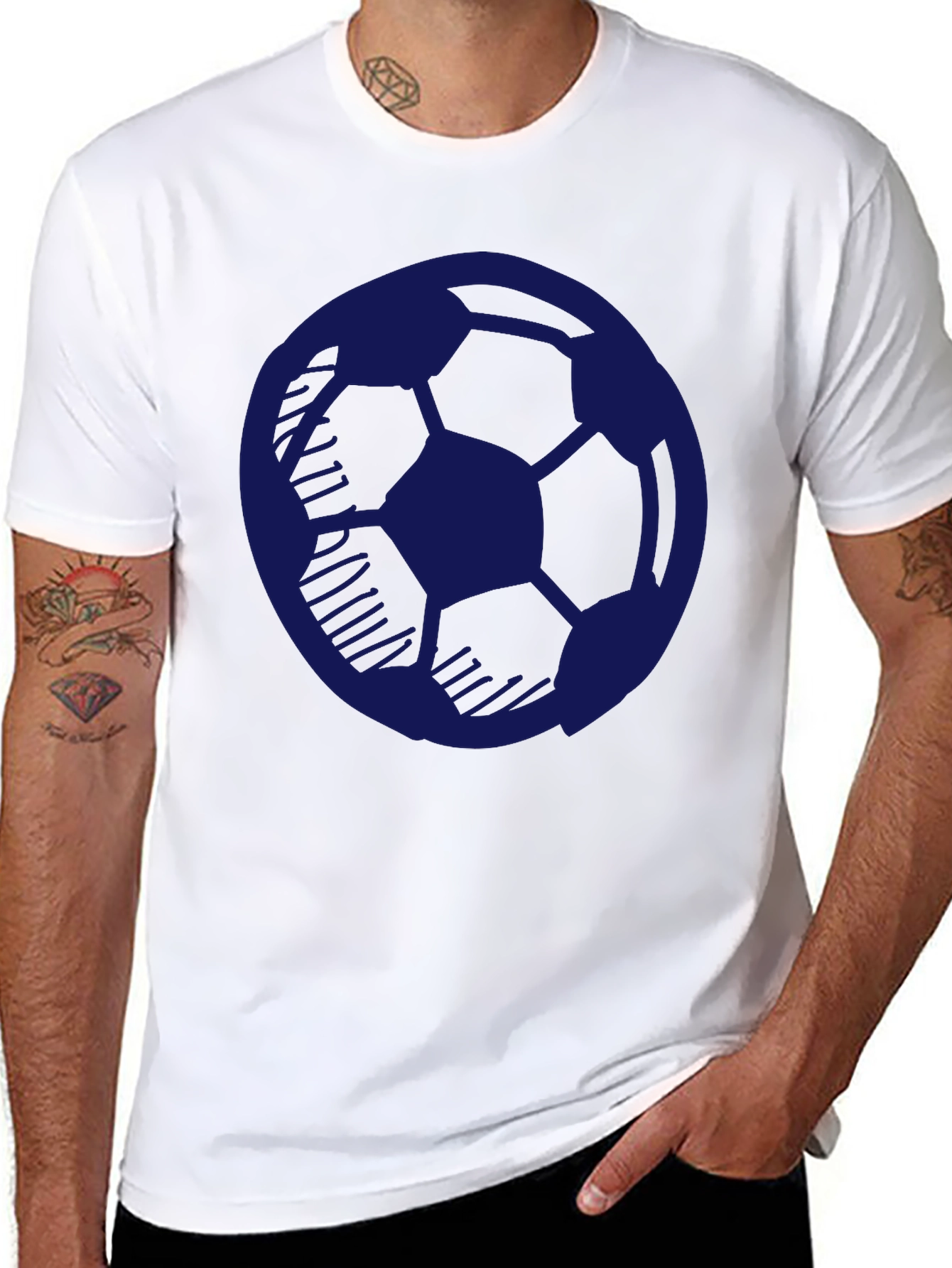 Soccer Ball Graphic Tee - Casual Mens Black T-Shirt