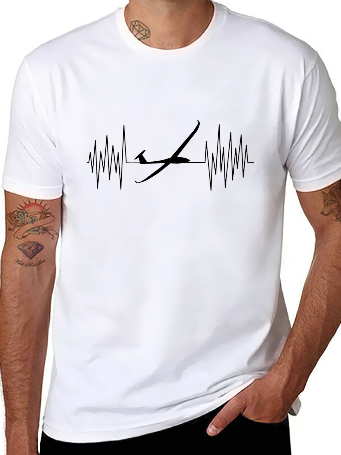 Glider Heartbeat Graphic Tee - Black