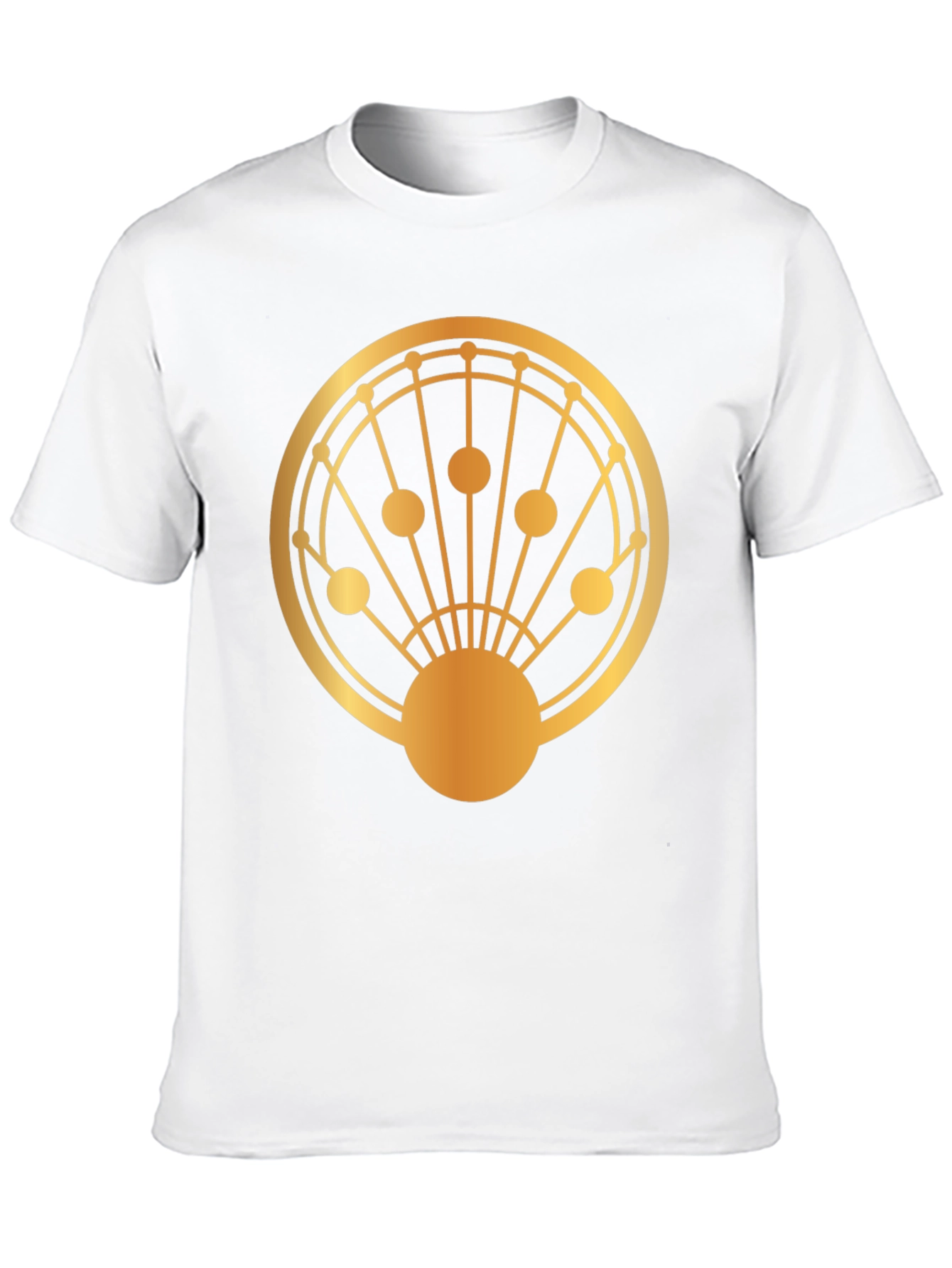 Geometric Gold Design Black T-Shirt