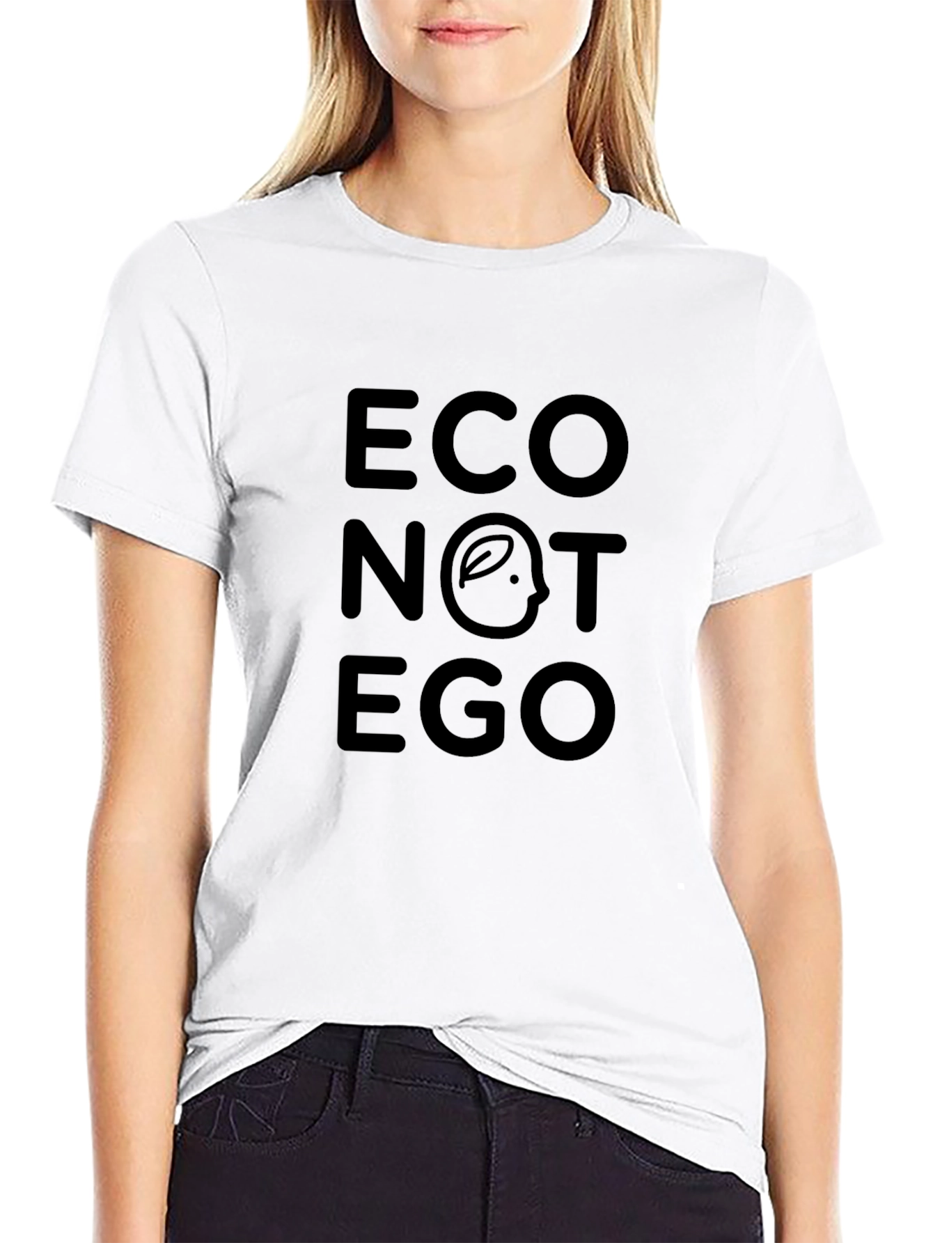 Eco Not Ego Black Graphic Tee