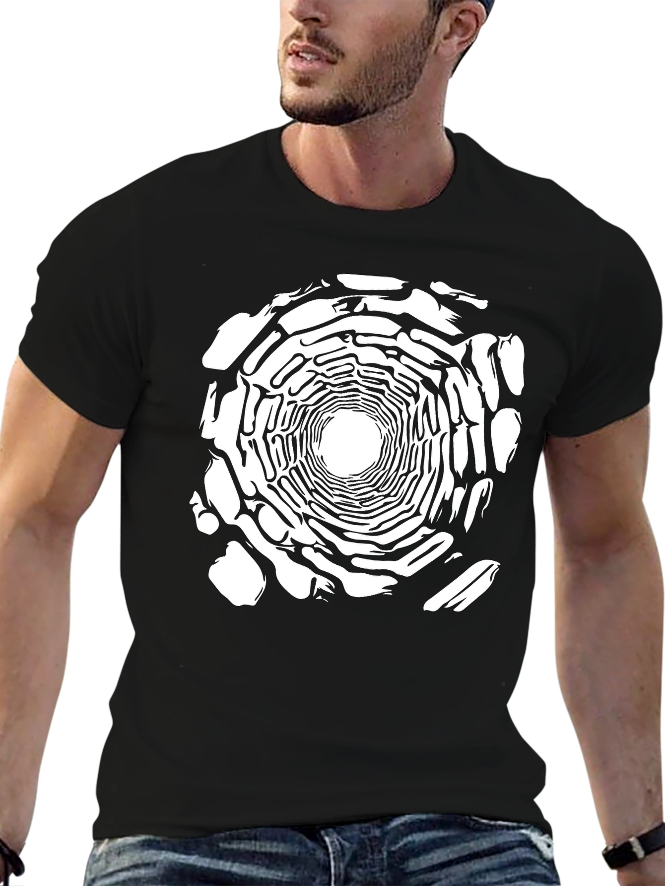 Optical Illusion T-Shirt - Abstract Vortex Design