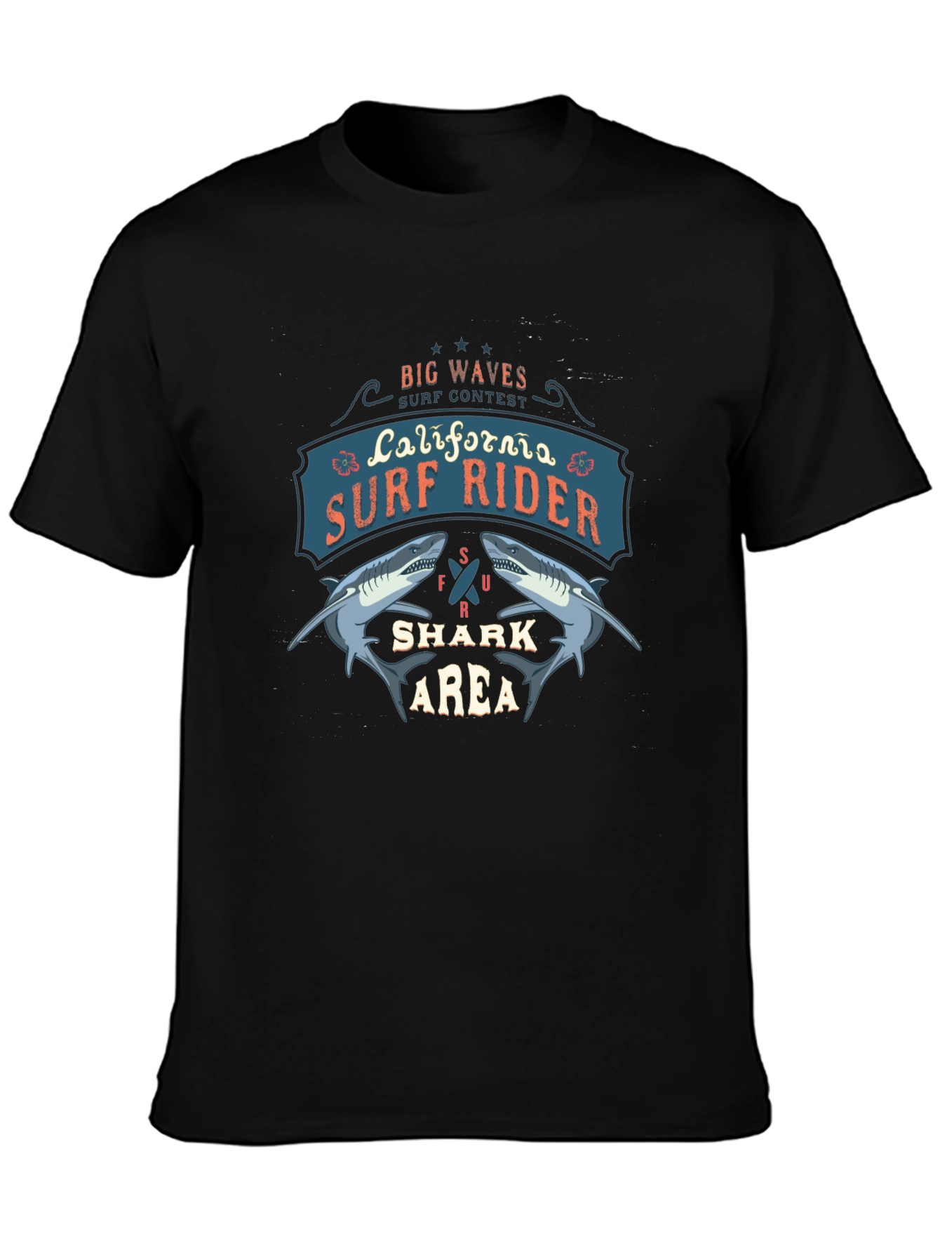 California Surf Rider Shark Area Tee