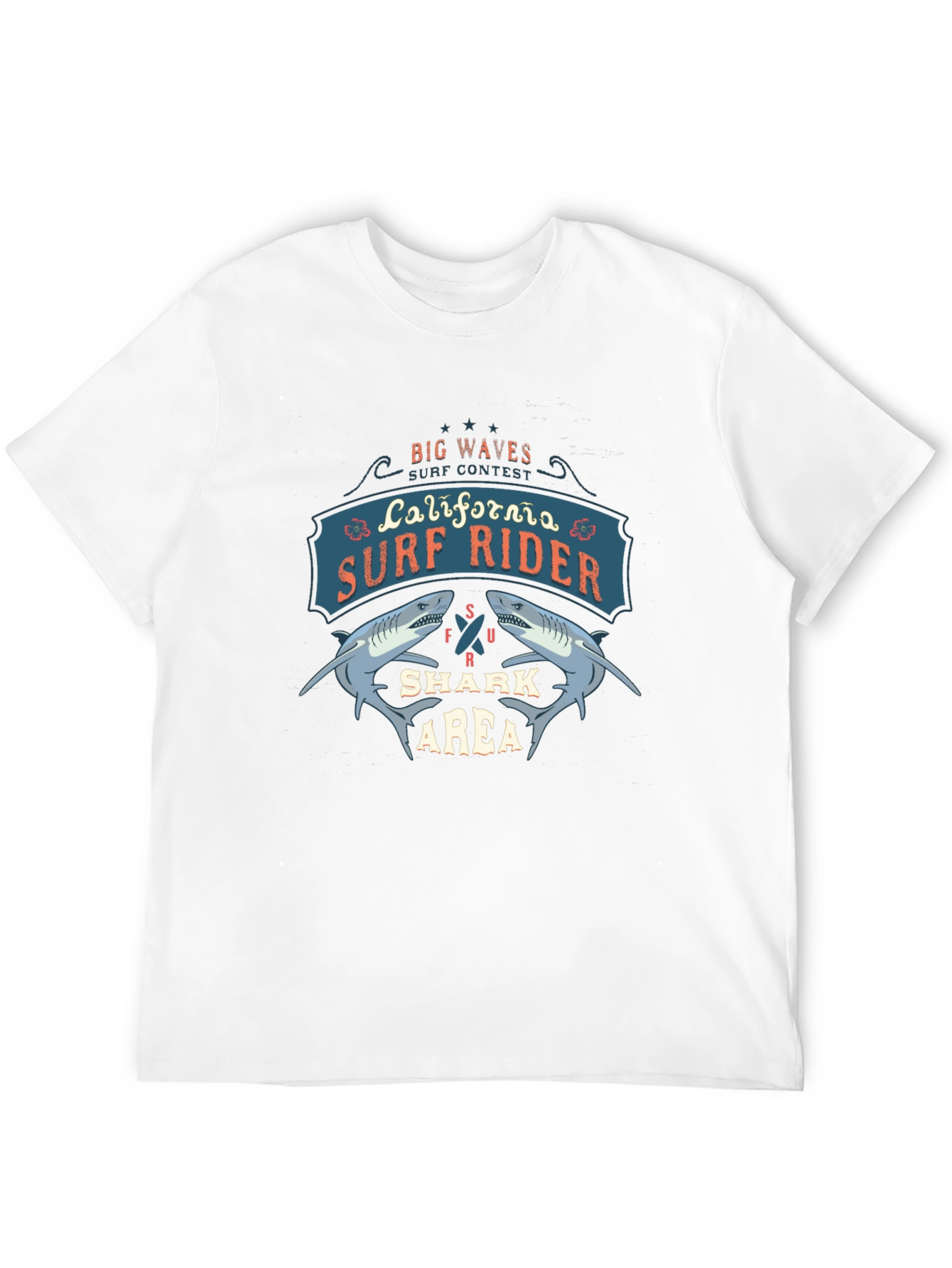 California Surf Rider Shark Area Tee