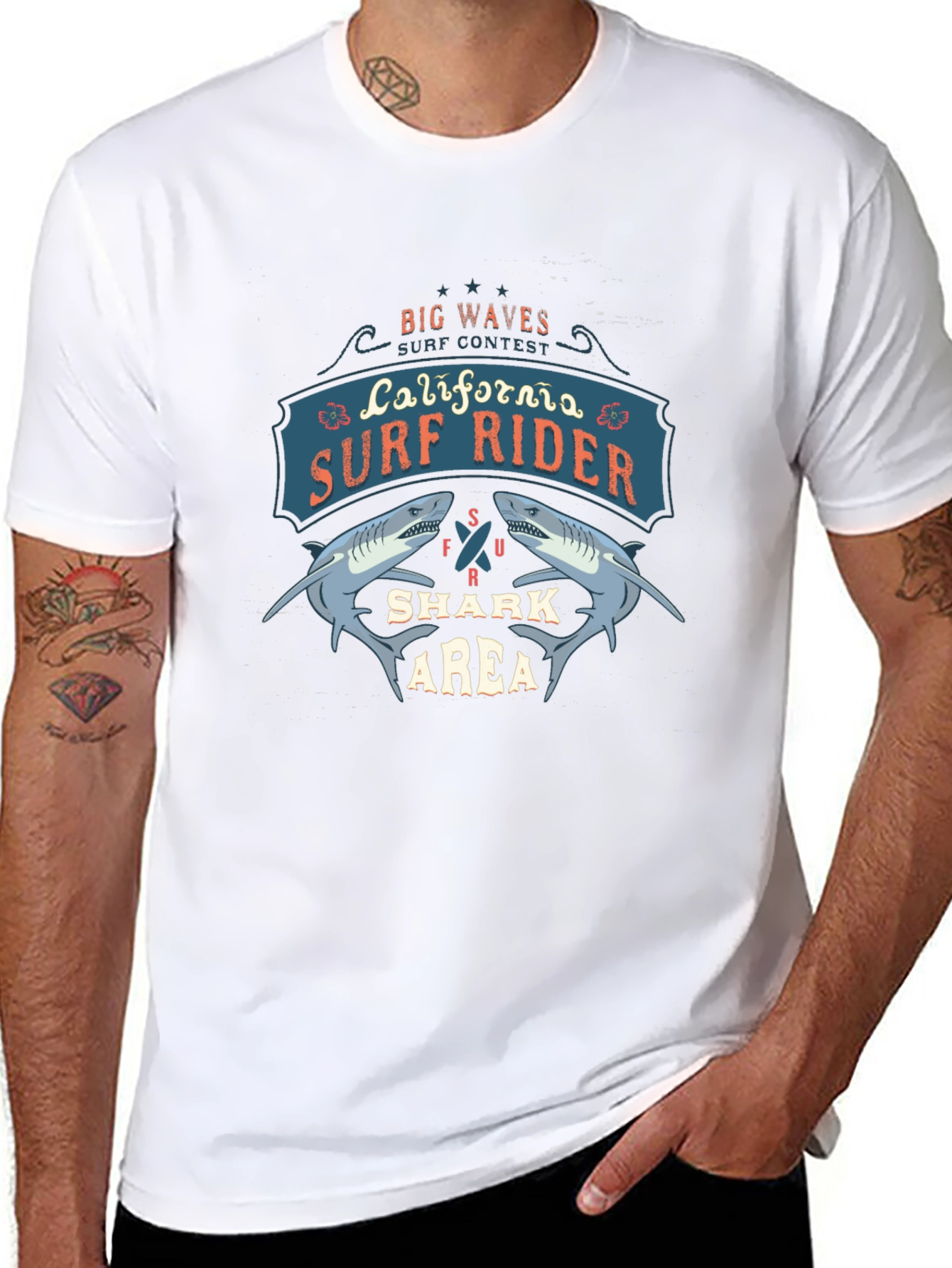 California Surf Rider Shark Area Tee