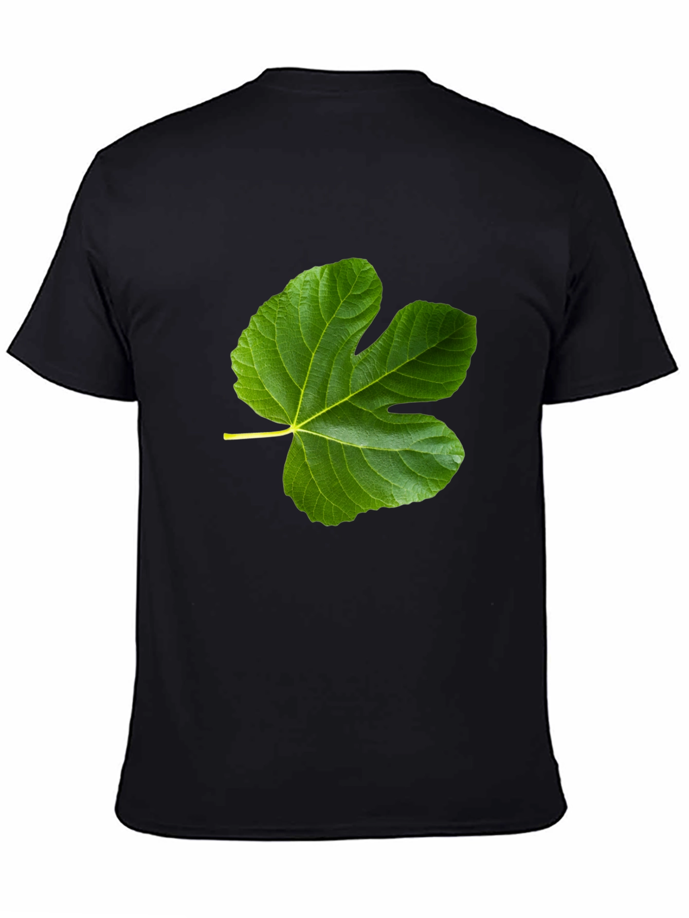 Green Leaf Graphic Black T-Shirt