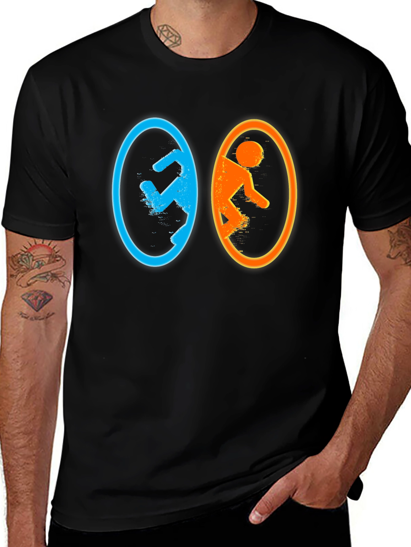 Portal Game Black Graphic Tee