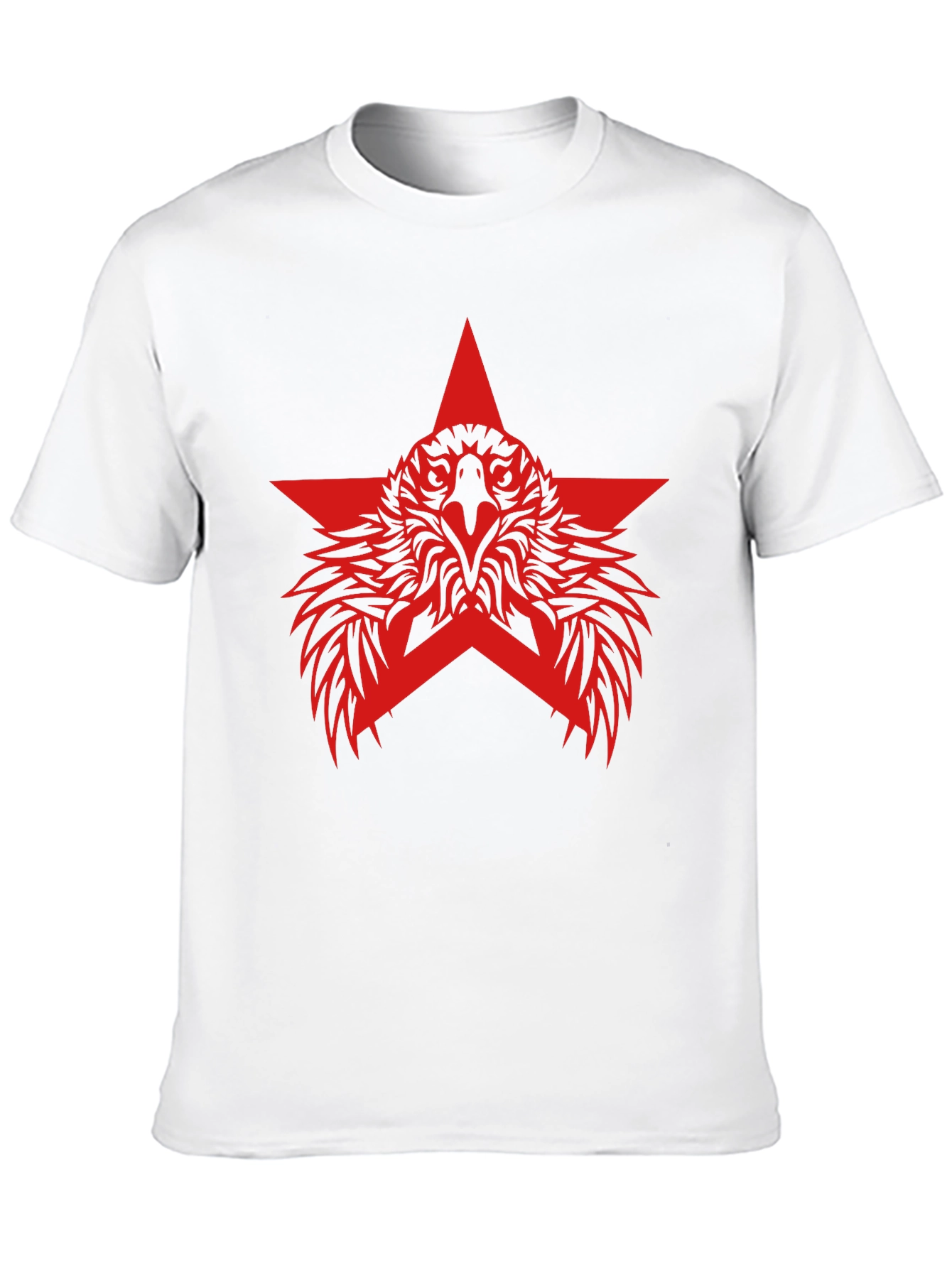 Red Eagle Star Graphic Black T-Shirt
