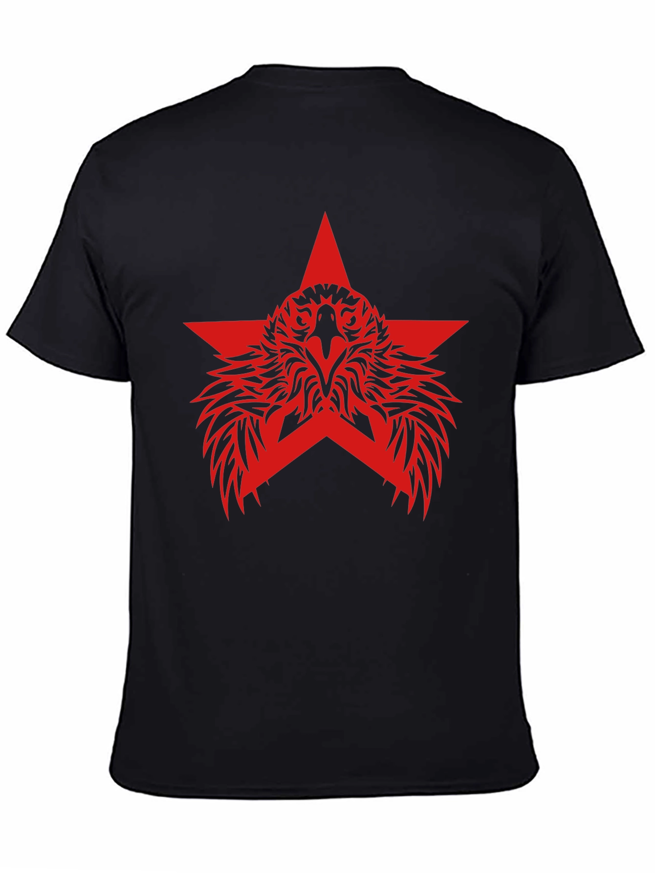 Red Eagle Star Graphic Black T-Shirt