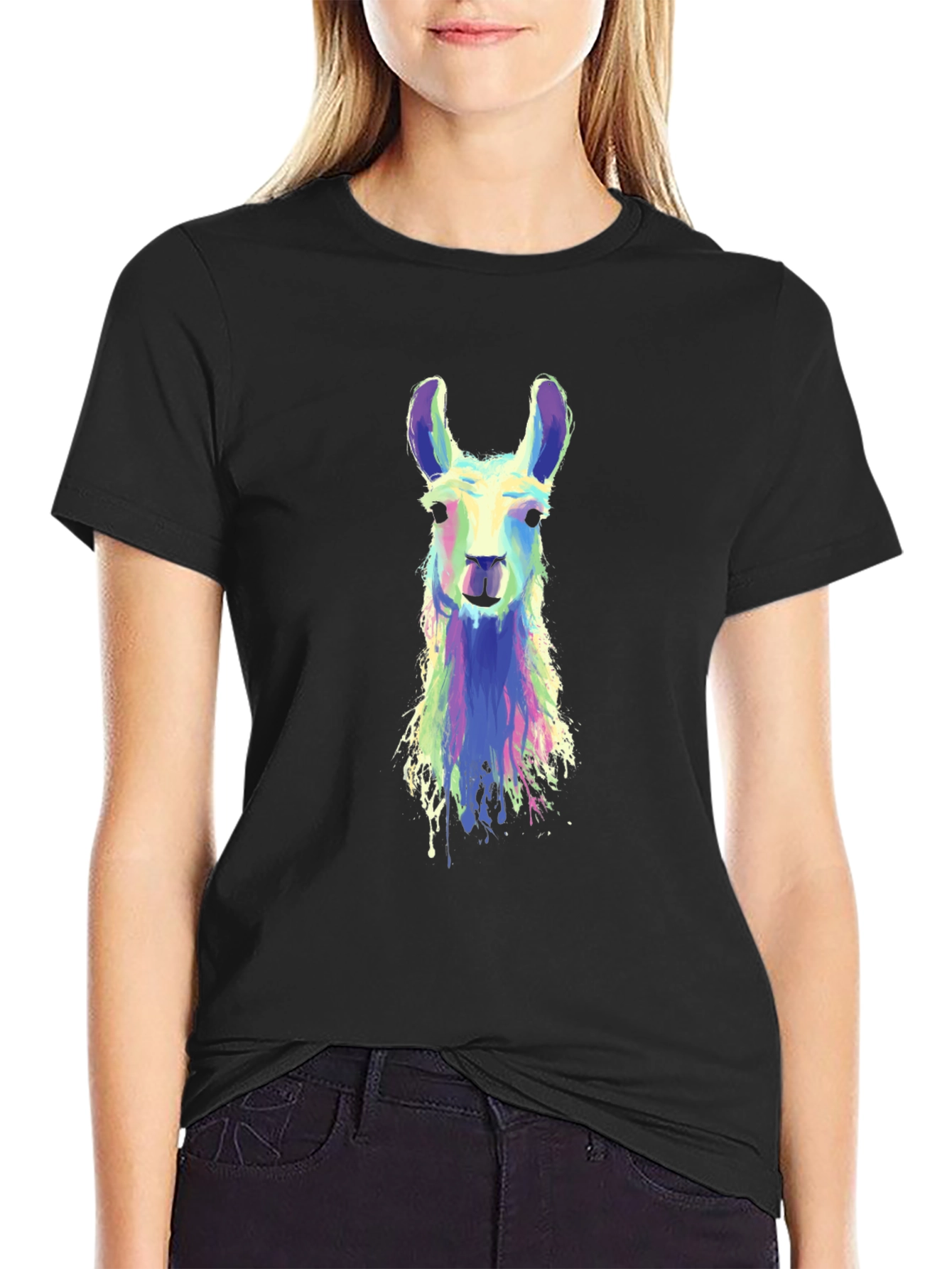 Llama Graphic Black T-Shirt