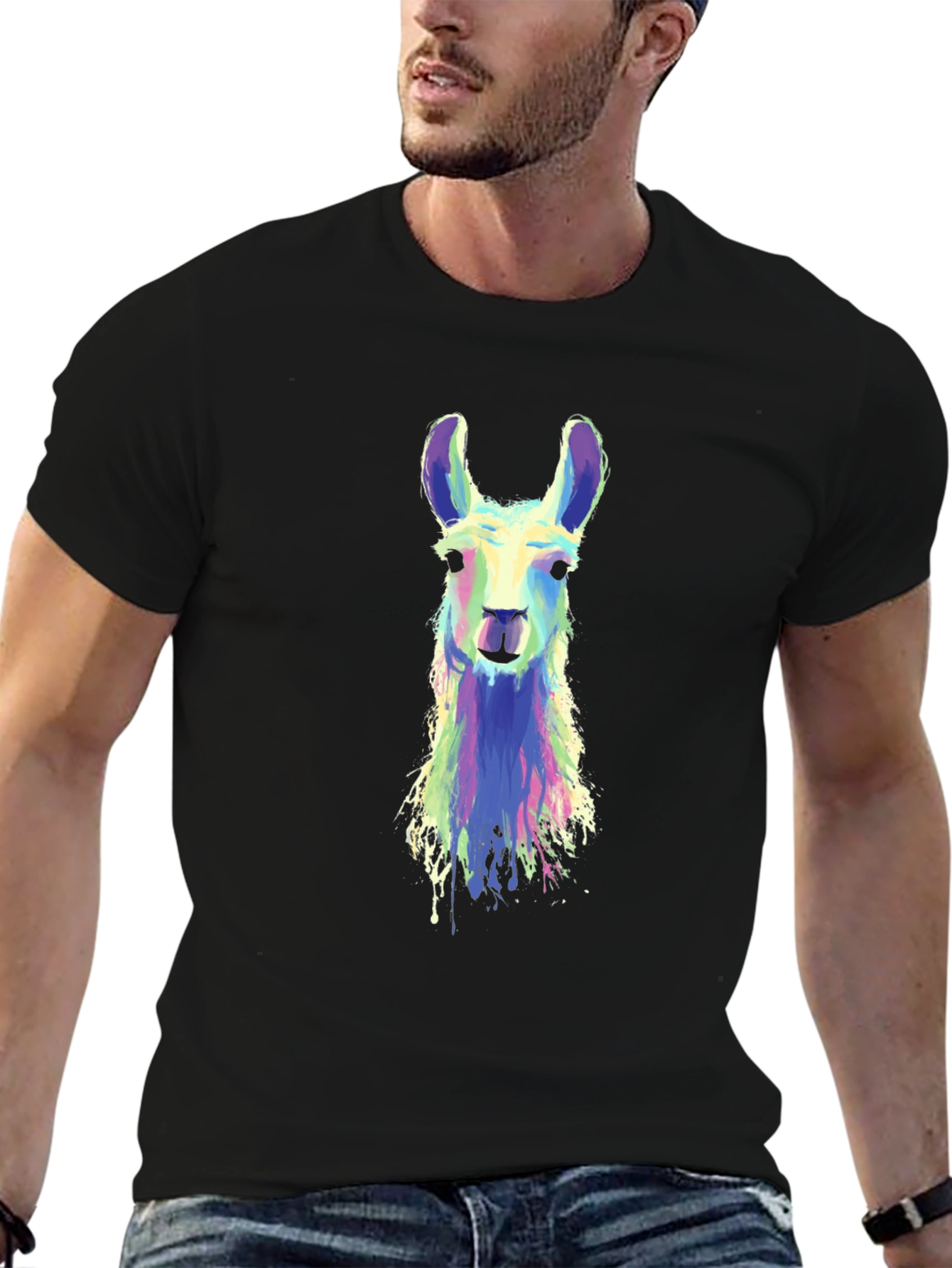 Llama Graphic Black T-Shirt