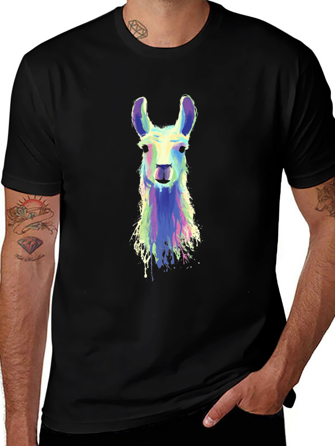 Llama Graphic Black T-Shirt