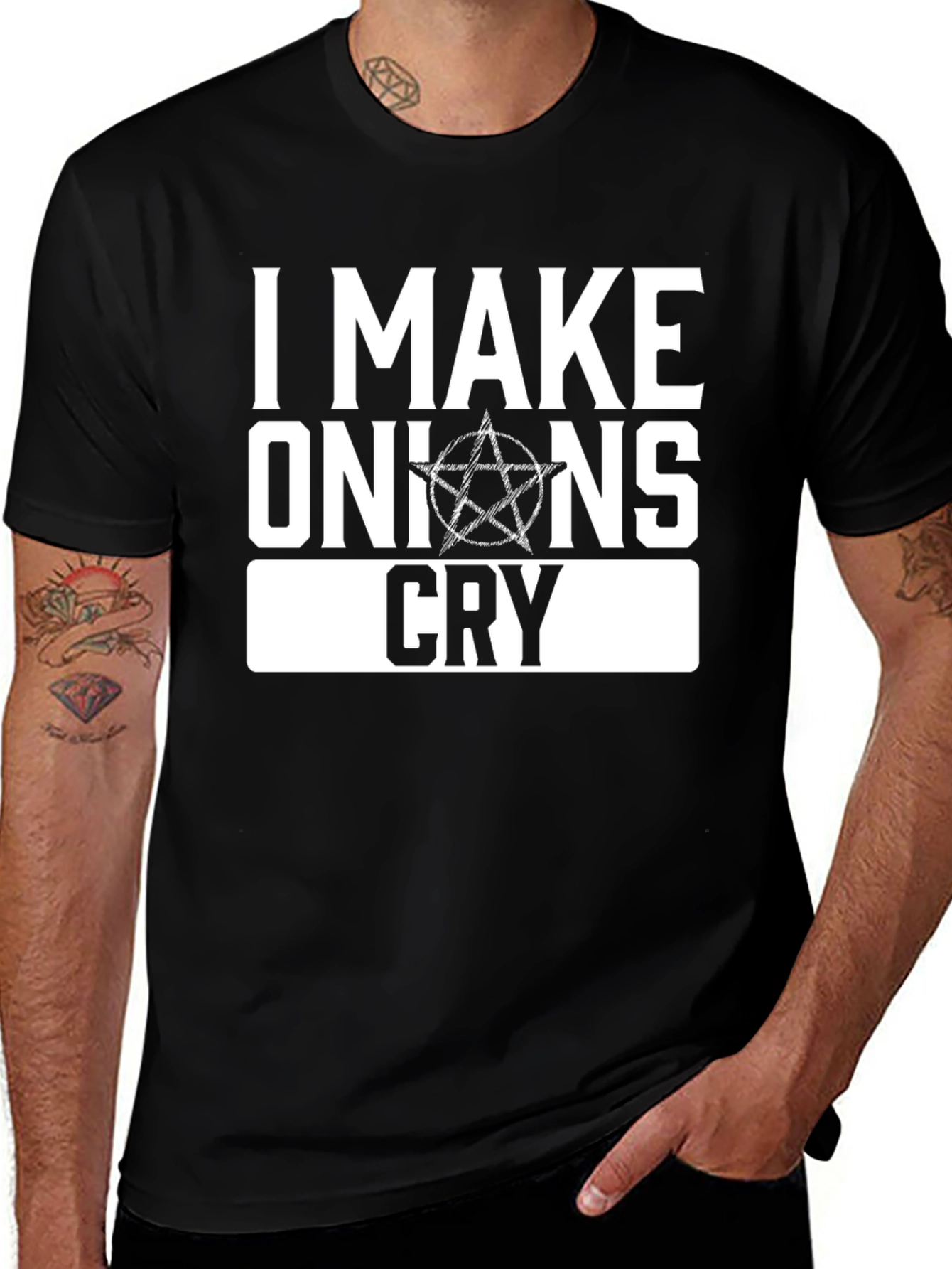 I Make Onions Cry Graphic Tee - Black