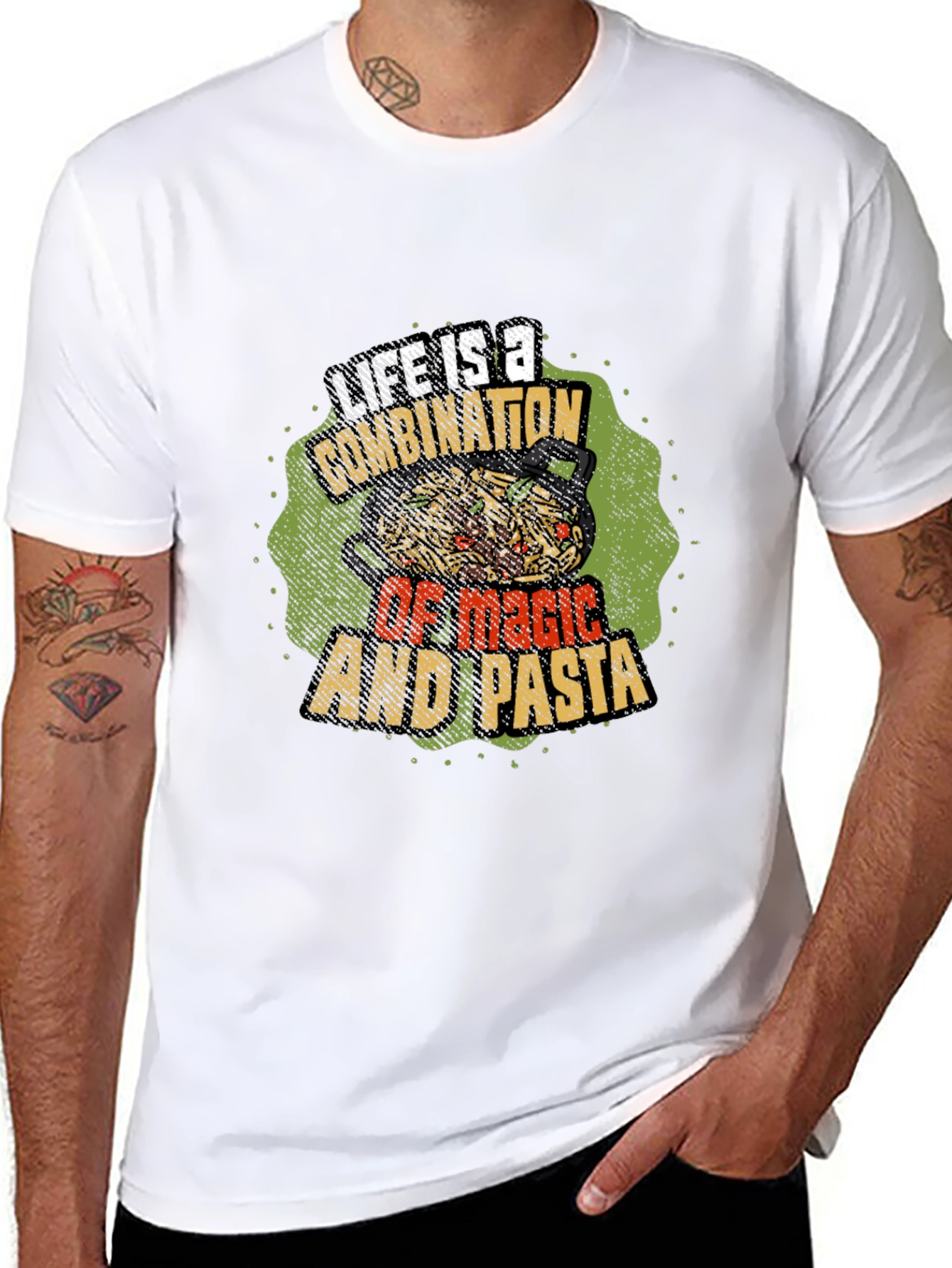 Life is Magic & Pasta Graphic T-Shirt