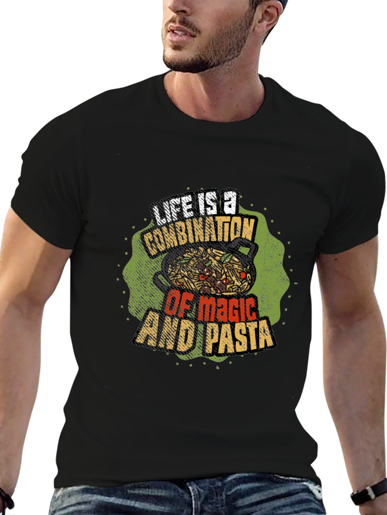 Life is Magic & Pasta Graphic T-Shirt