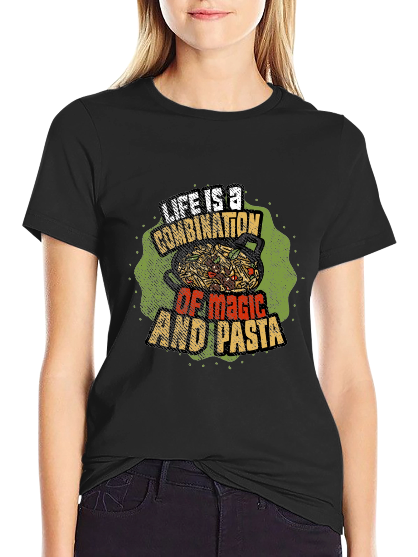Life is Magic & Pasta Graphic T-Shirt