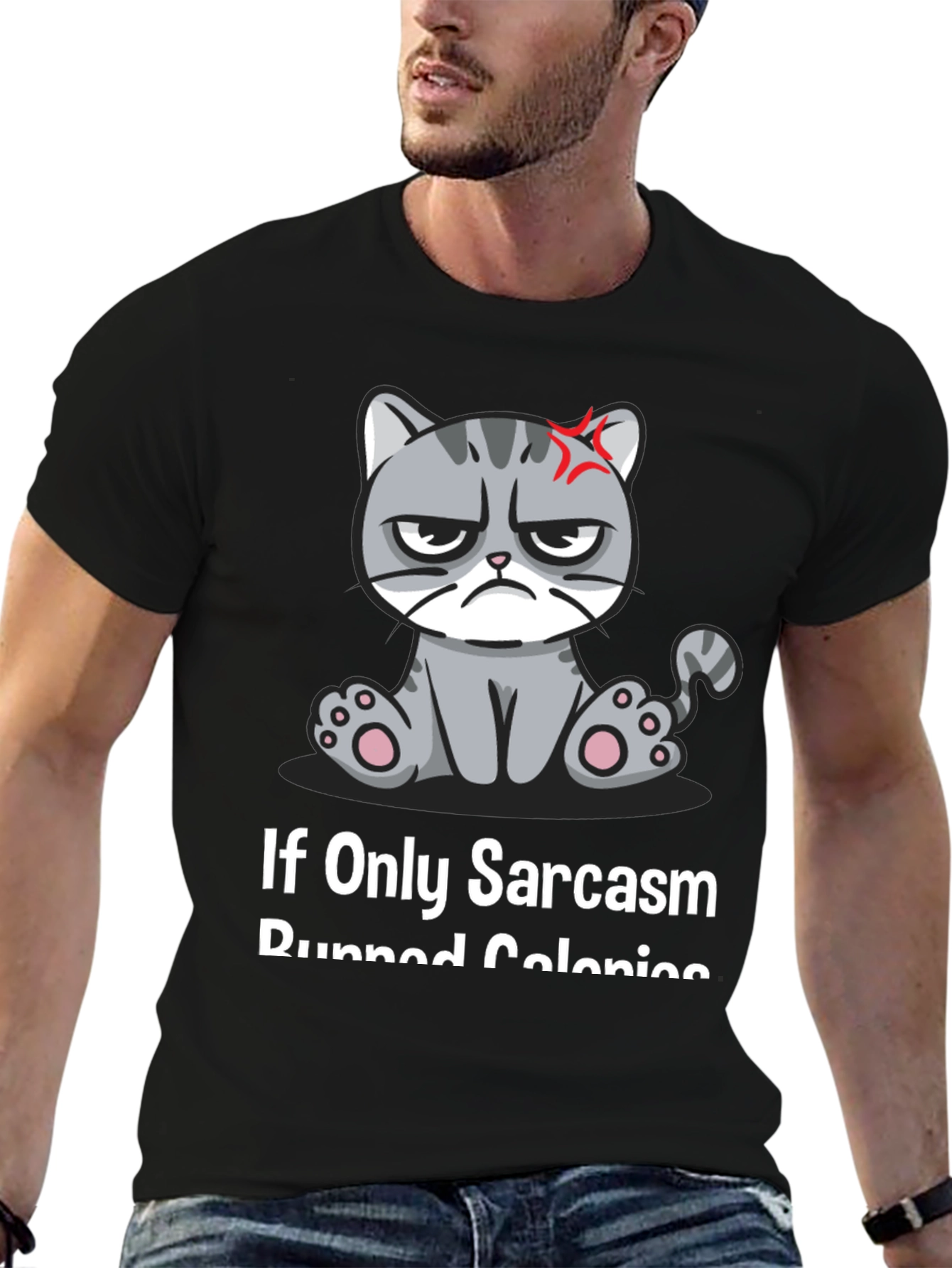 Sarcastic Cat T-Shirt - Grumpy Kitty Humor Tee