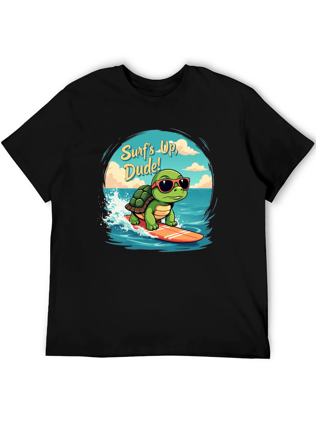 Surfing Turtle Graphic T-Shirt - Surfs Up Dude!