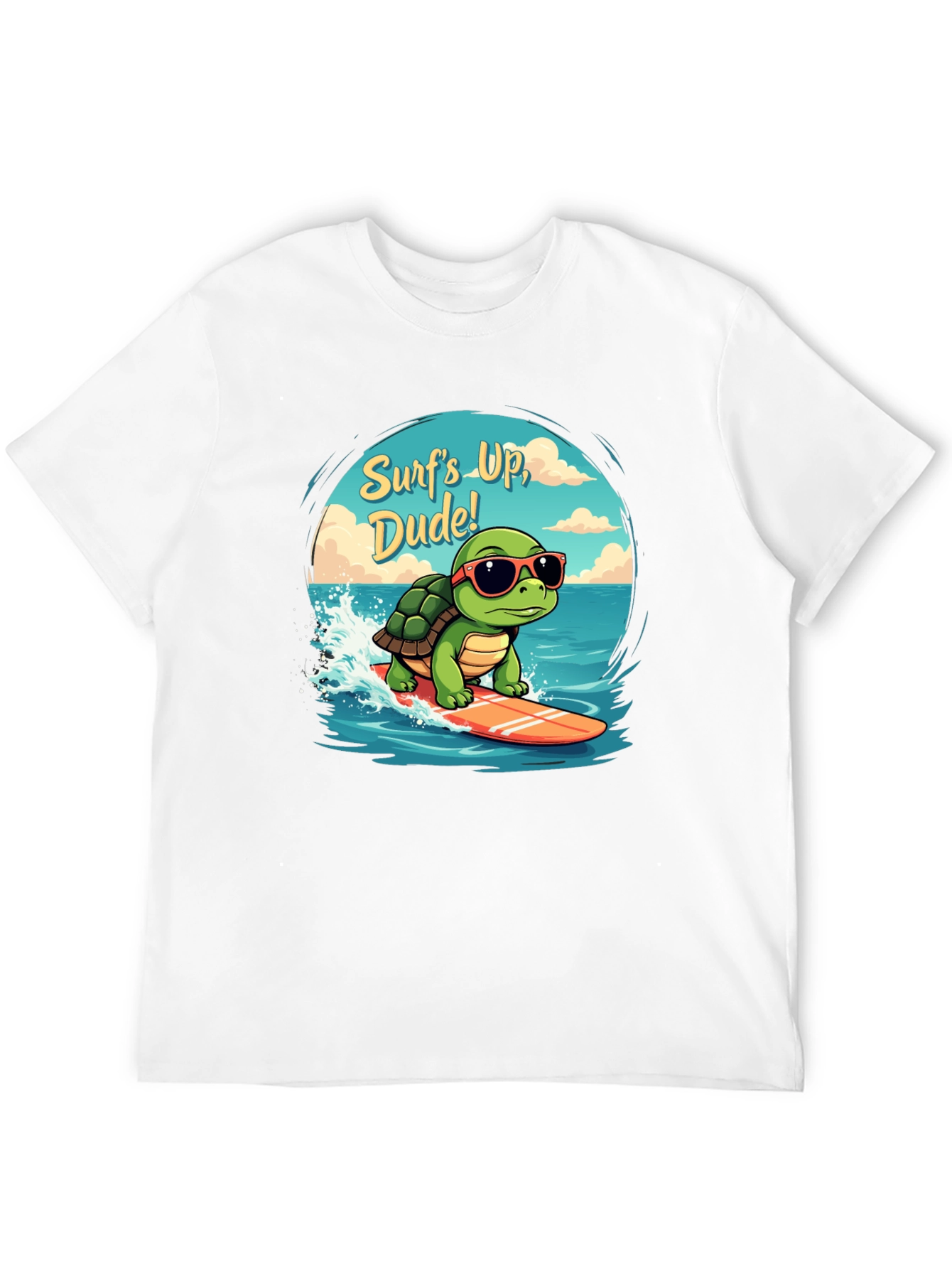 Surfing Turtle Graphic T-Shirt - Surfs Up Dude!