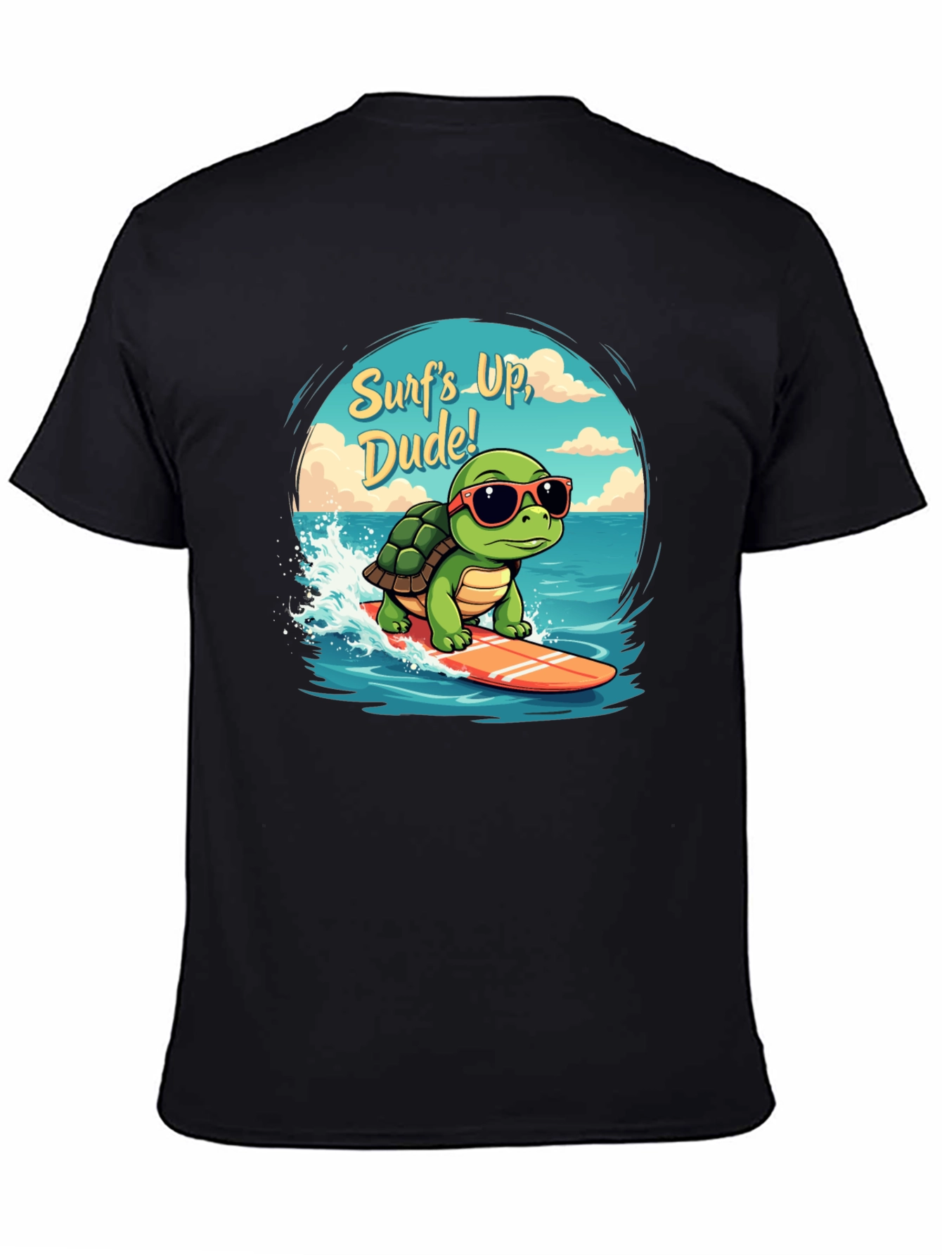 Surfing Turtle Graphic T-Shirt - Surfs Up Dude!