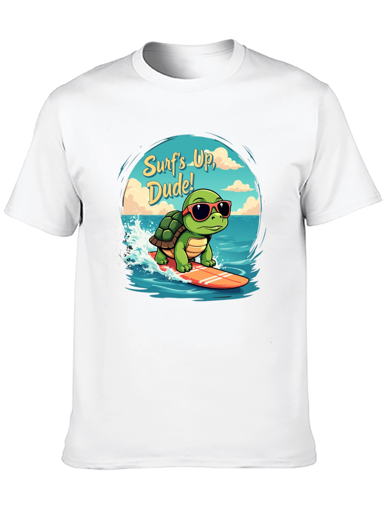 Surfing Turtle Graphic T-Shirt - Surfs Up Dude!