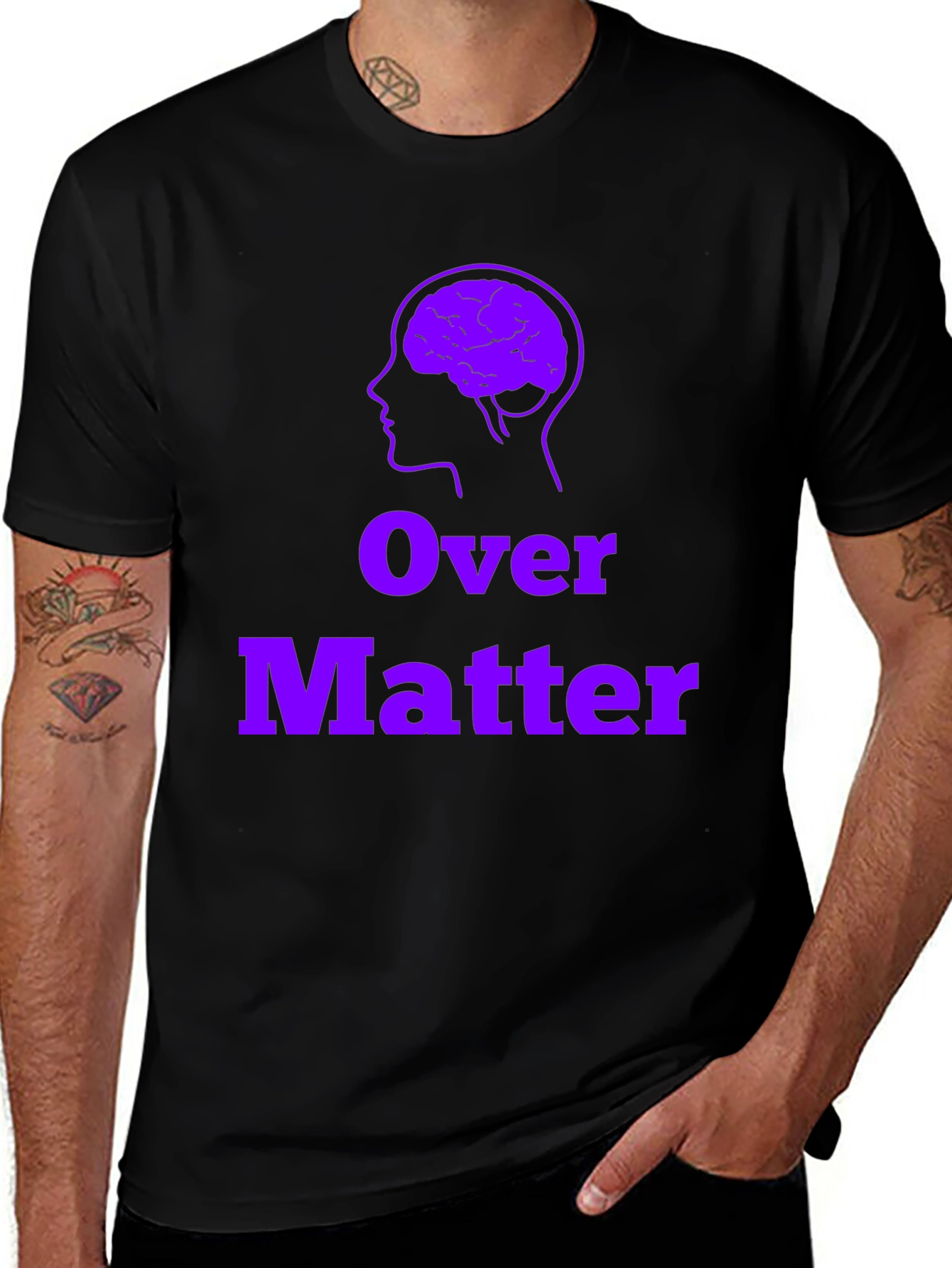 Brain Over Matter Black T-Shirt - Mental Strength Tee