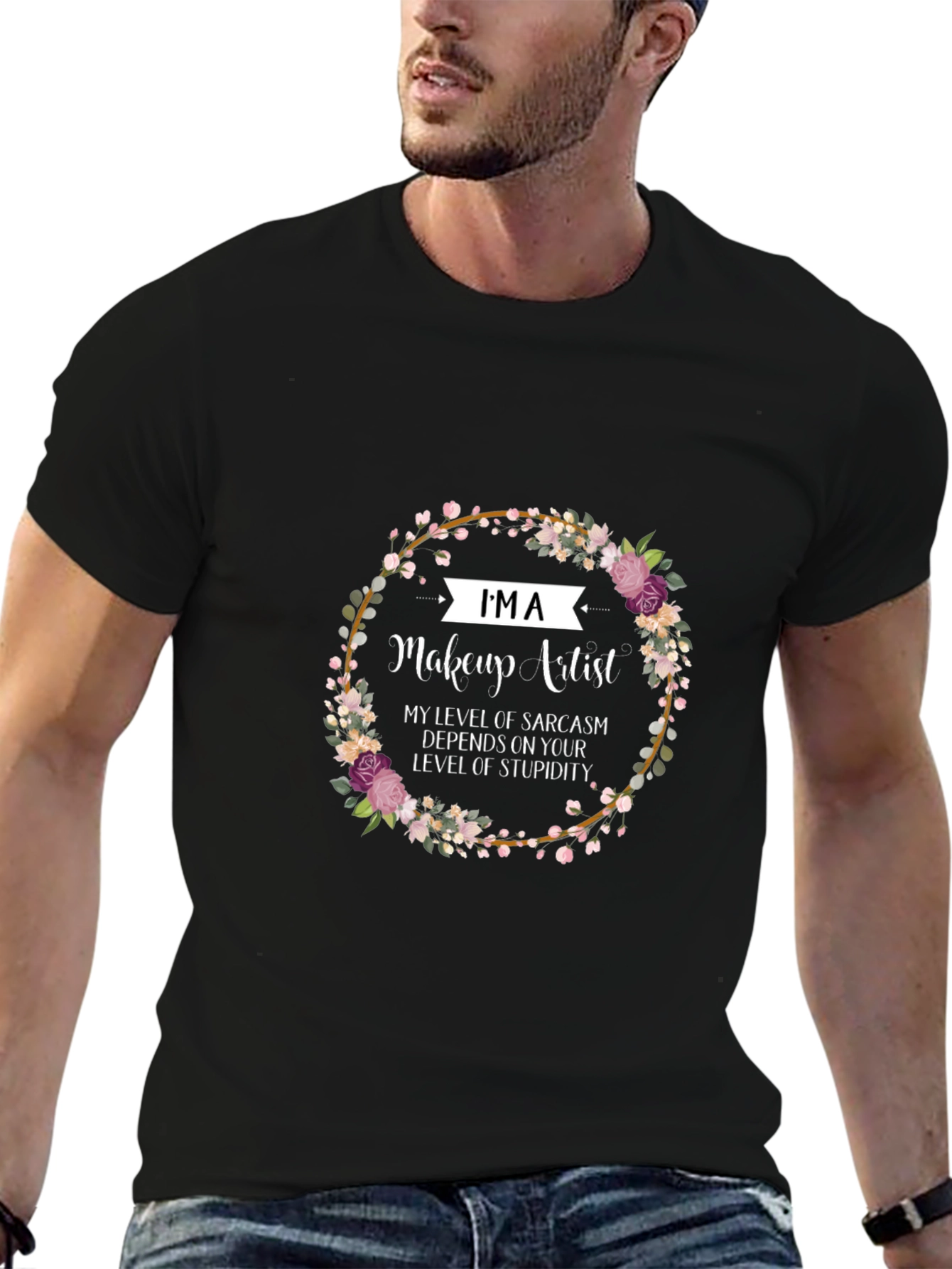 Makeup Artist Sarcasm Floral T-Shirt