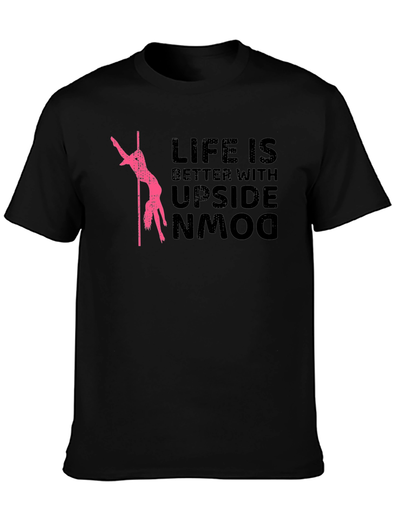 Upside Down Life Graphic Tee - Black