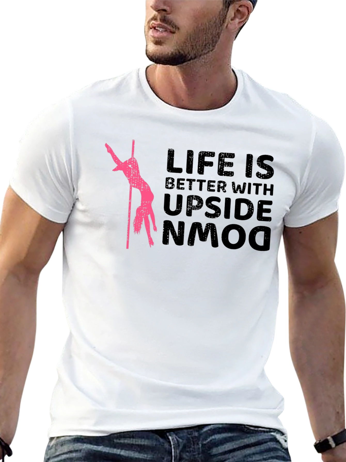 Upside Down Life Graphic Tee - Black