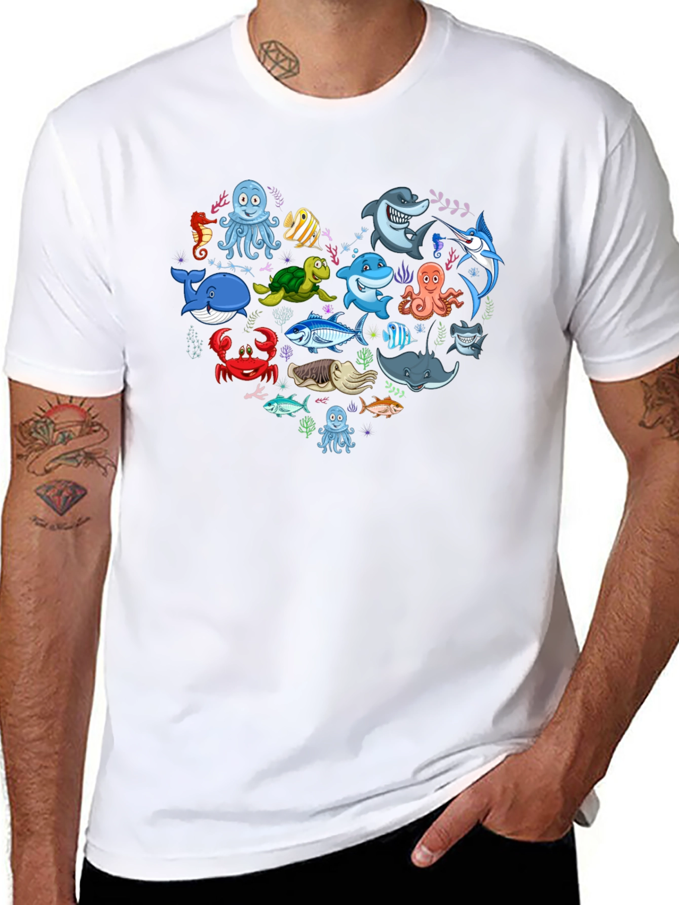 Ocean Animal Heart Graphic Tee