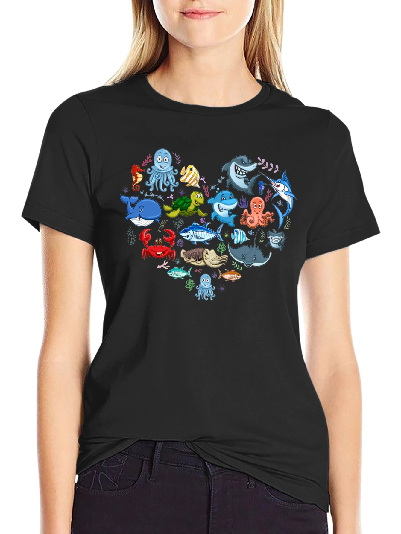 Ocean Animal Heart Graphic Tee