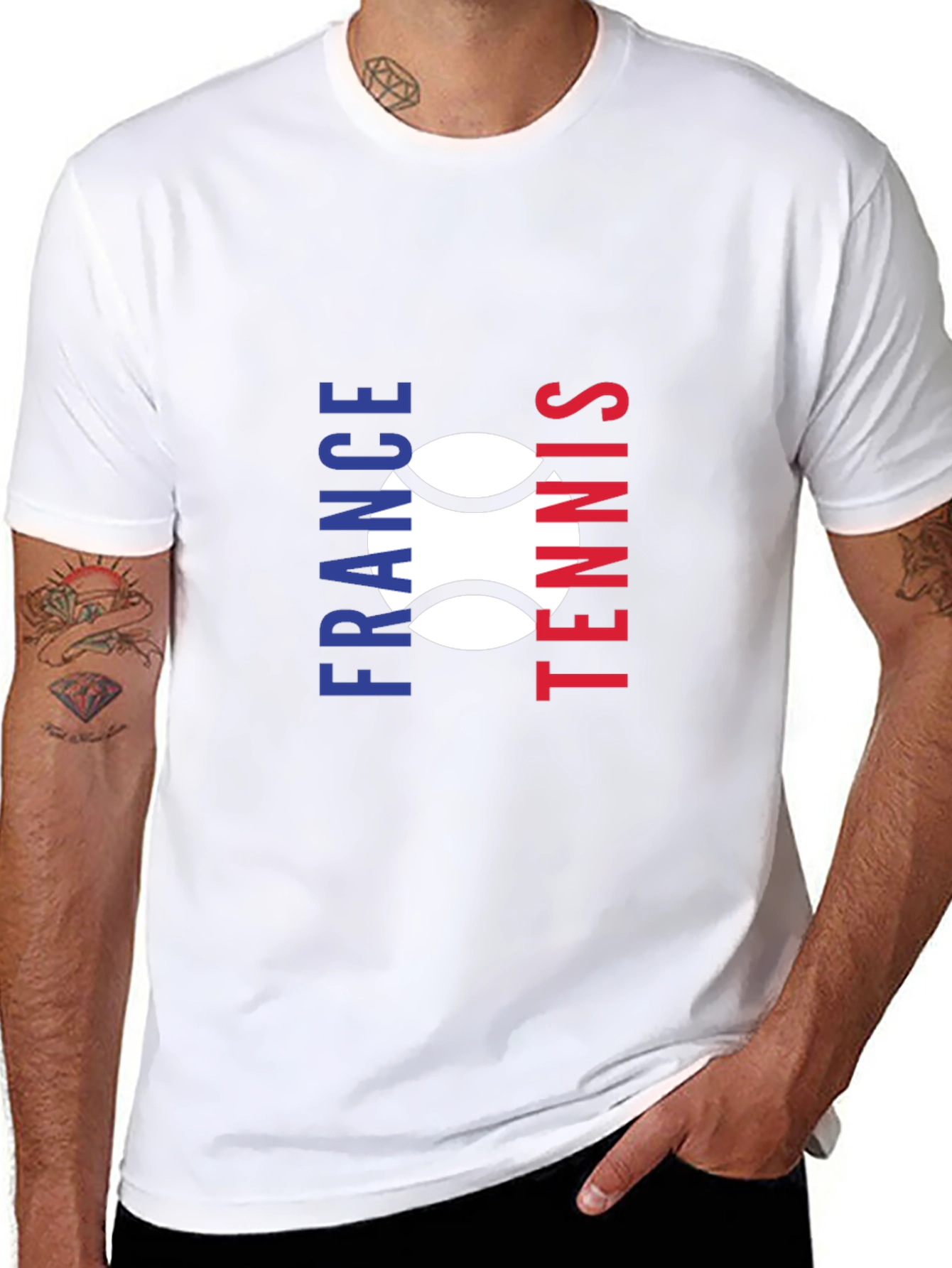 France Tennis Graphic Tee - Black Cotton Shirt