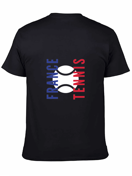 France Tennis Graphic Tee - Black Cotton Shirt
