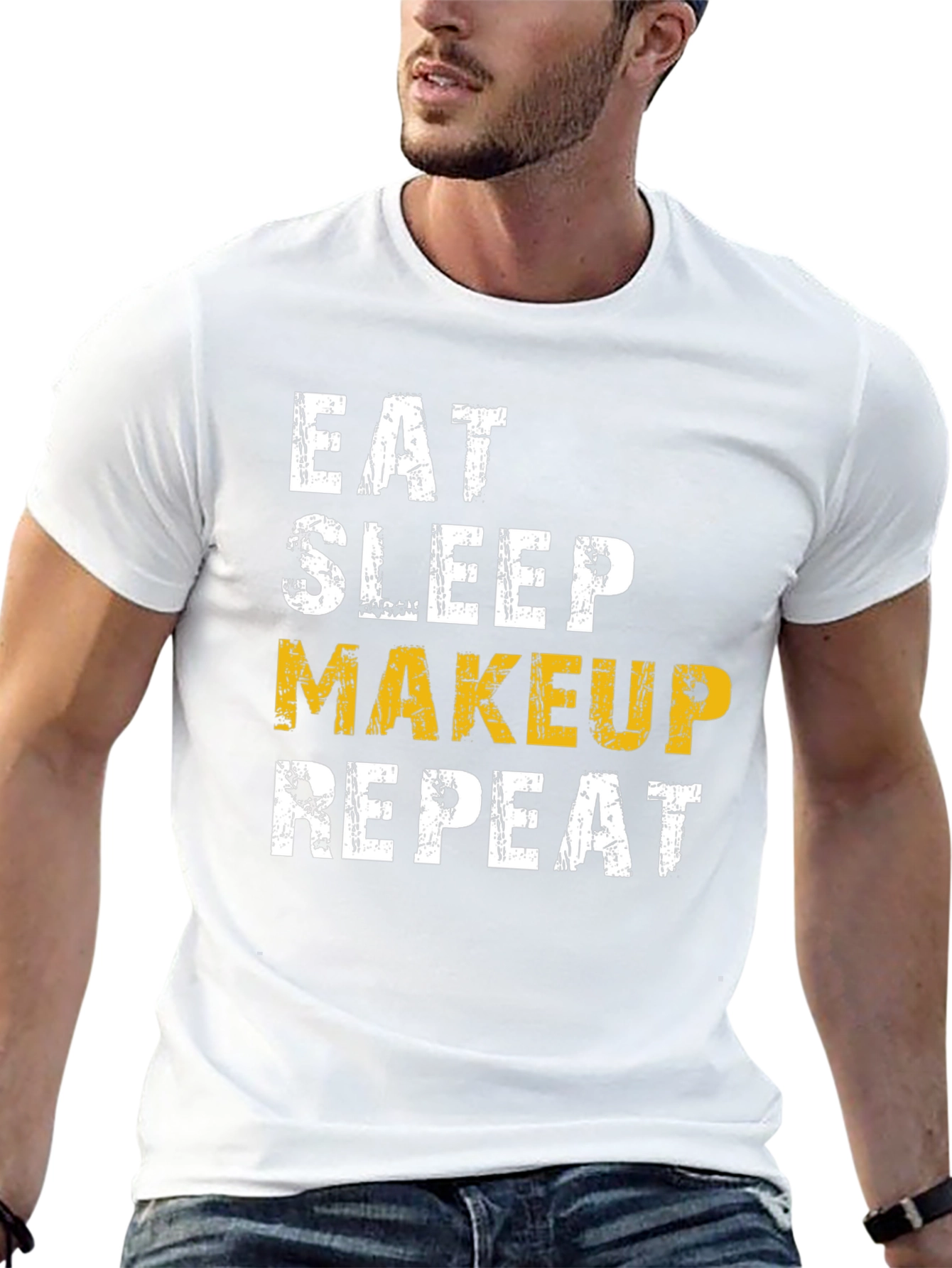 Eat Sleep Makeup Repeat Black Graphic T-Shirt