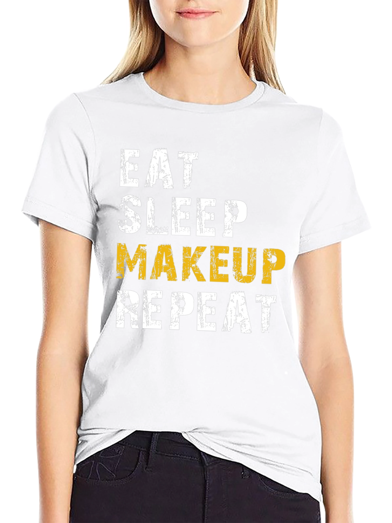 Eat Sleep Makeup Repeat Black Graphic T-Shirt