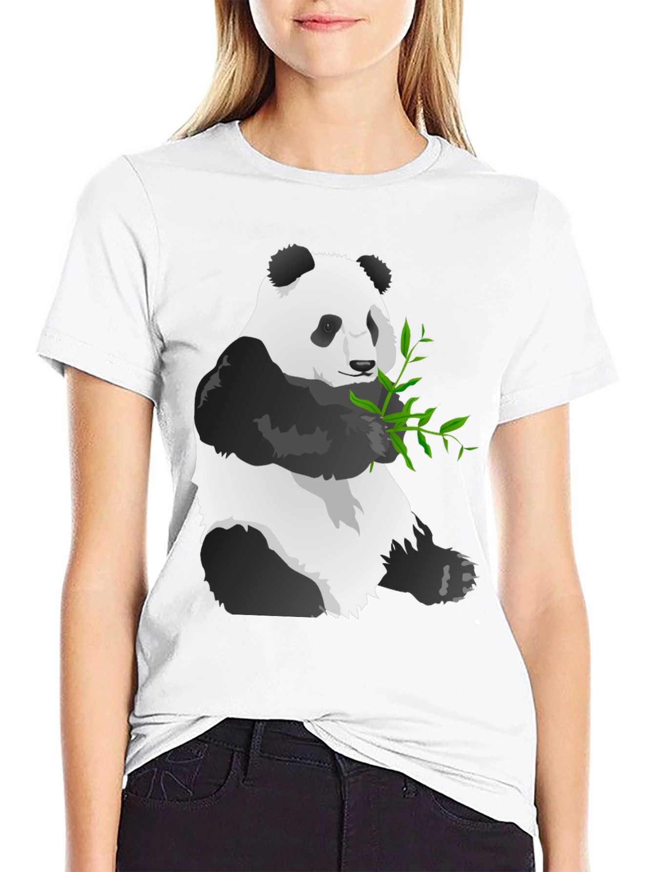 Panda Graphic Tee - Soft Black Cotton Blend