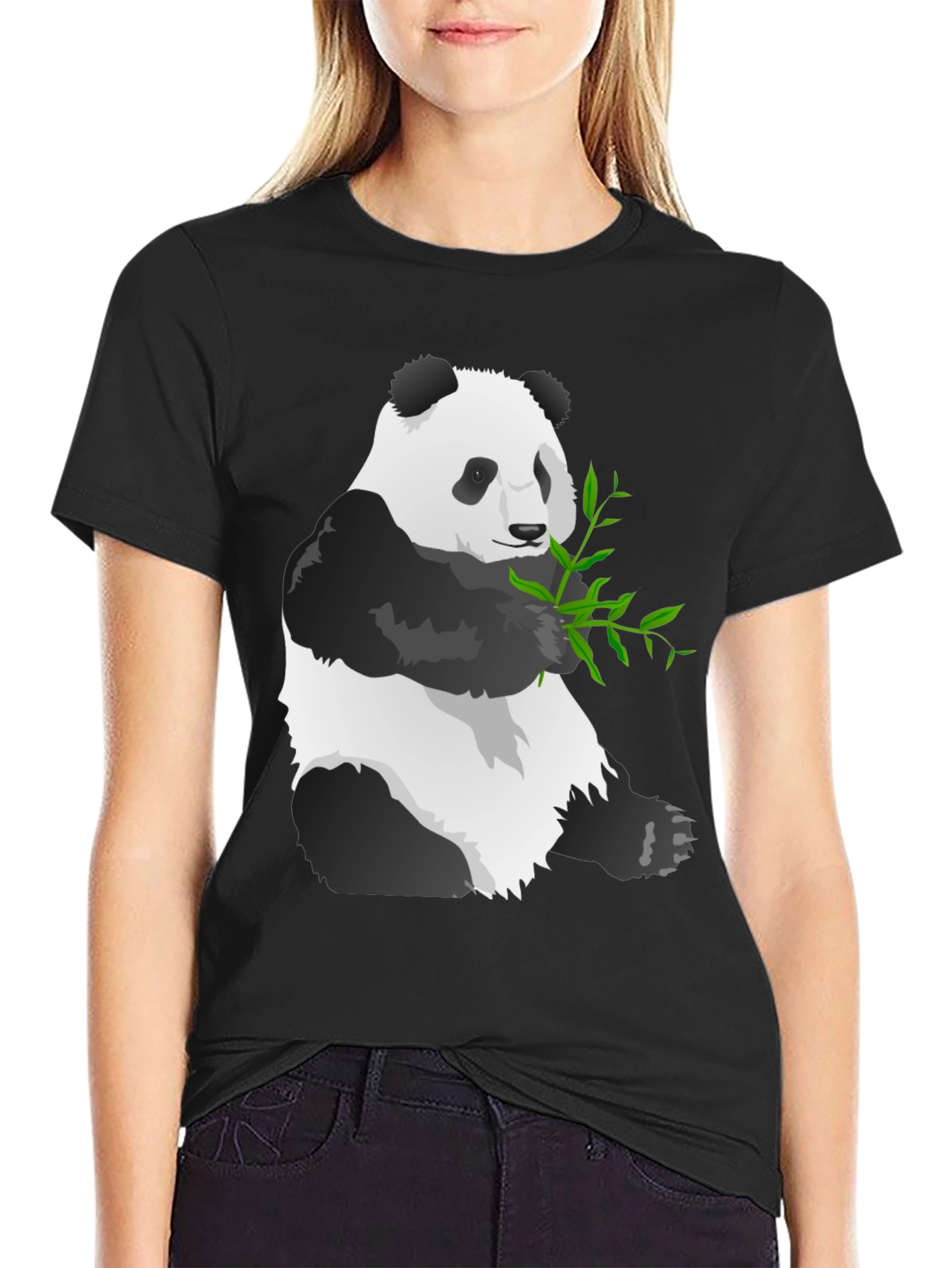 Panda Graphic Tee - Soft Black Cotton Blend