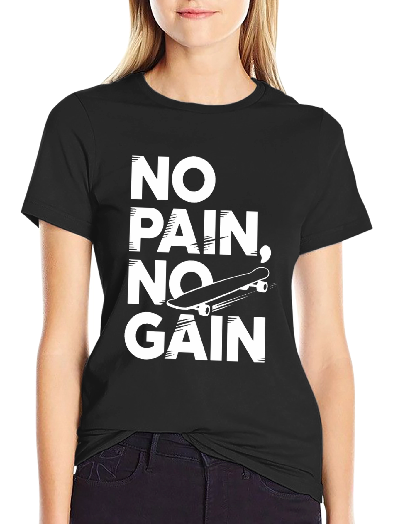 No Pain No Gain Skateboarder T-Shirt