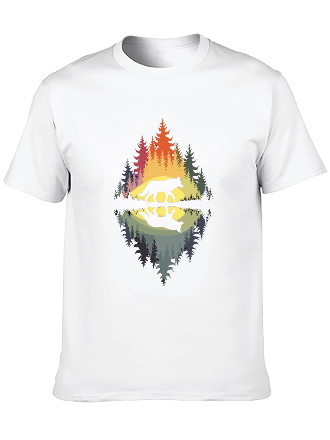 Wolf Reflection Graphic Tee - Nature Inspired Design