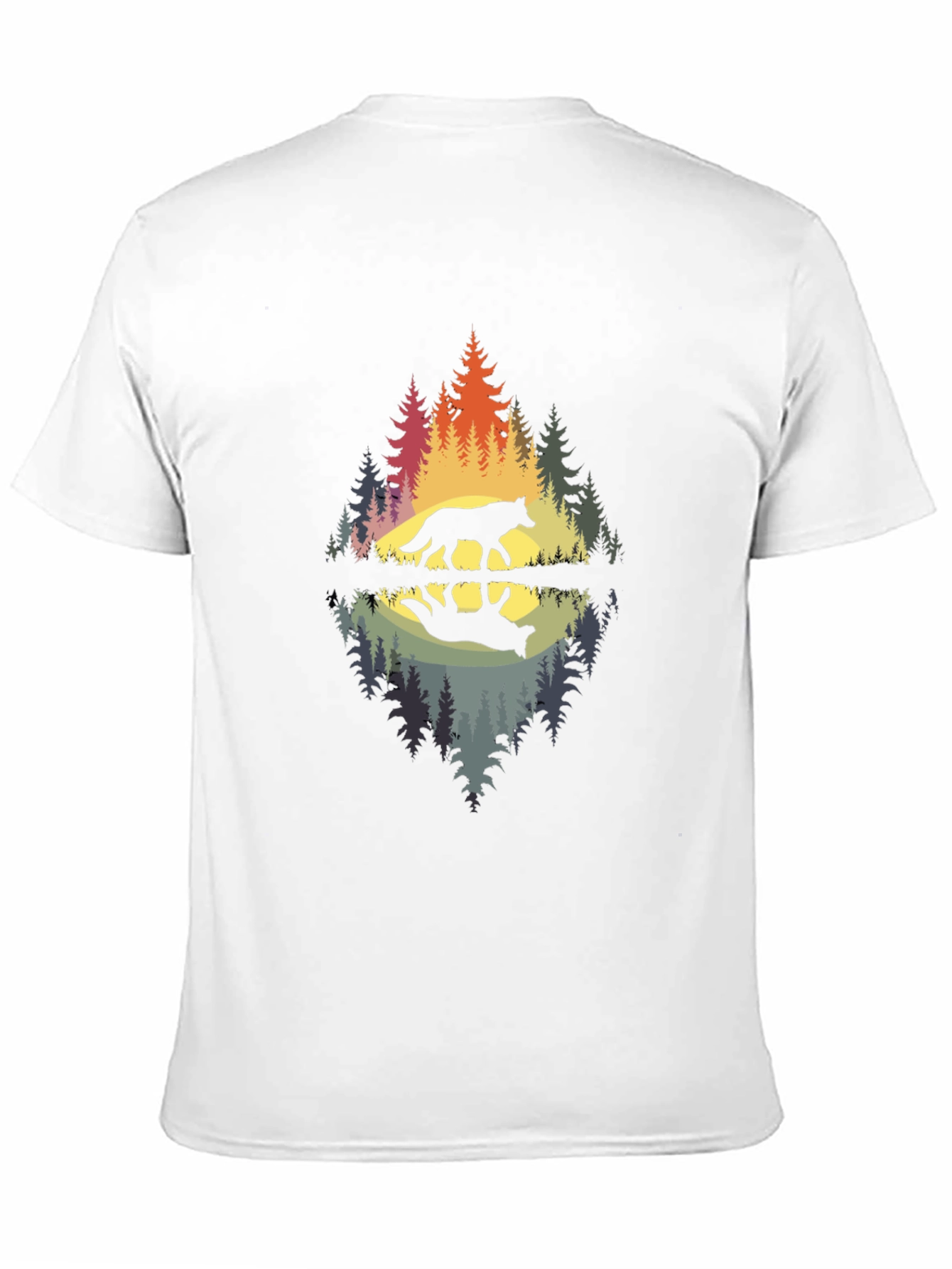 Wolf Reflection Graphic Tee - Nature Inspired Design