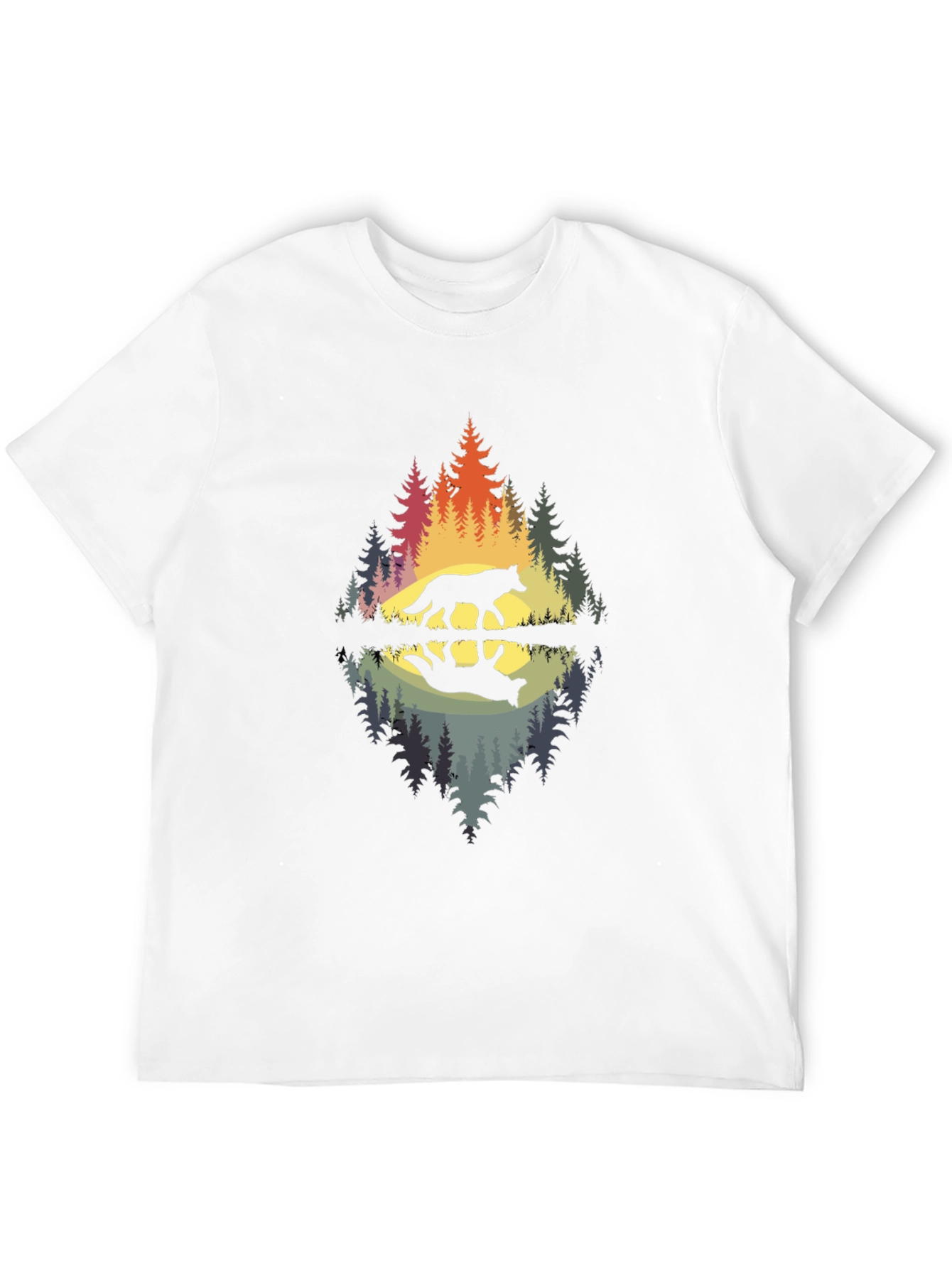 Wolf Reflection Graphic Tee - Nature Inspired Design