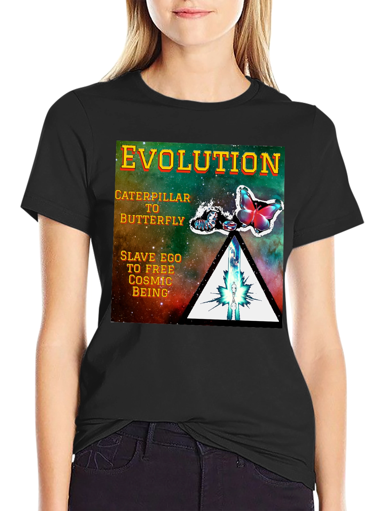 Evolution Butterfly Graphic Tee - Spiritual Transformation Shirt