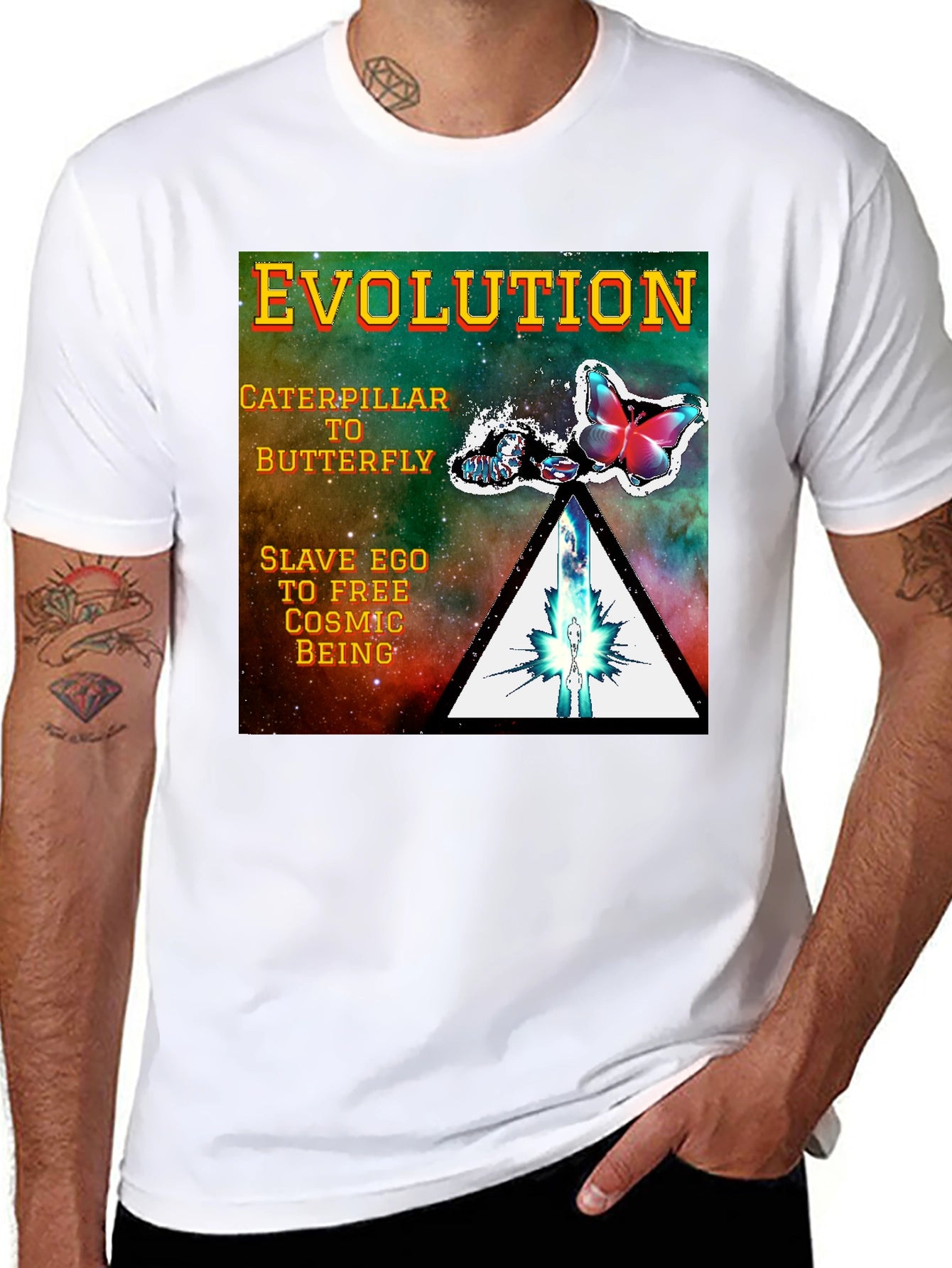 Evolution Butterfly Graphic Tee - Spiritual Transformation Shirt